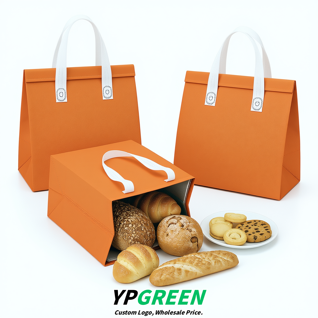 Orange 4-Cup insulated take away bags wholesale 9.5 x 9.5 x 6 inches for Hot & Cold Drink Delivery