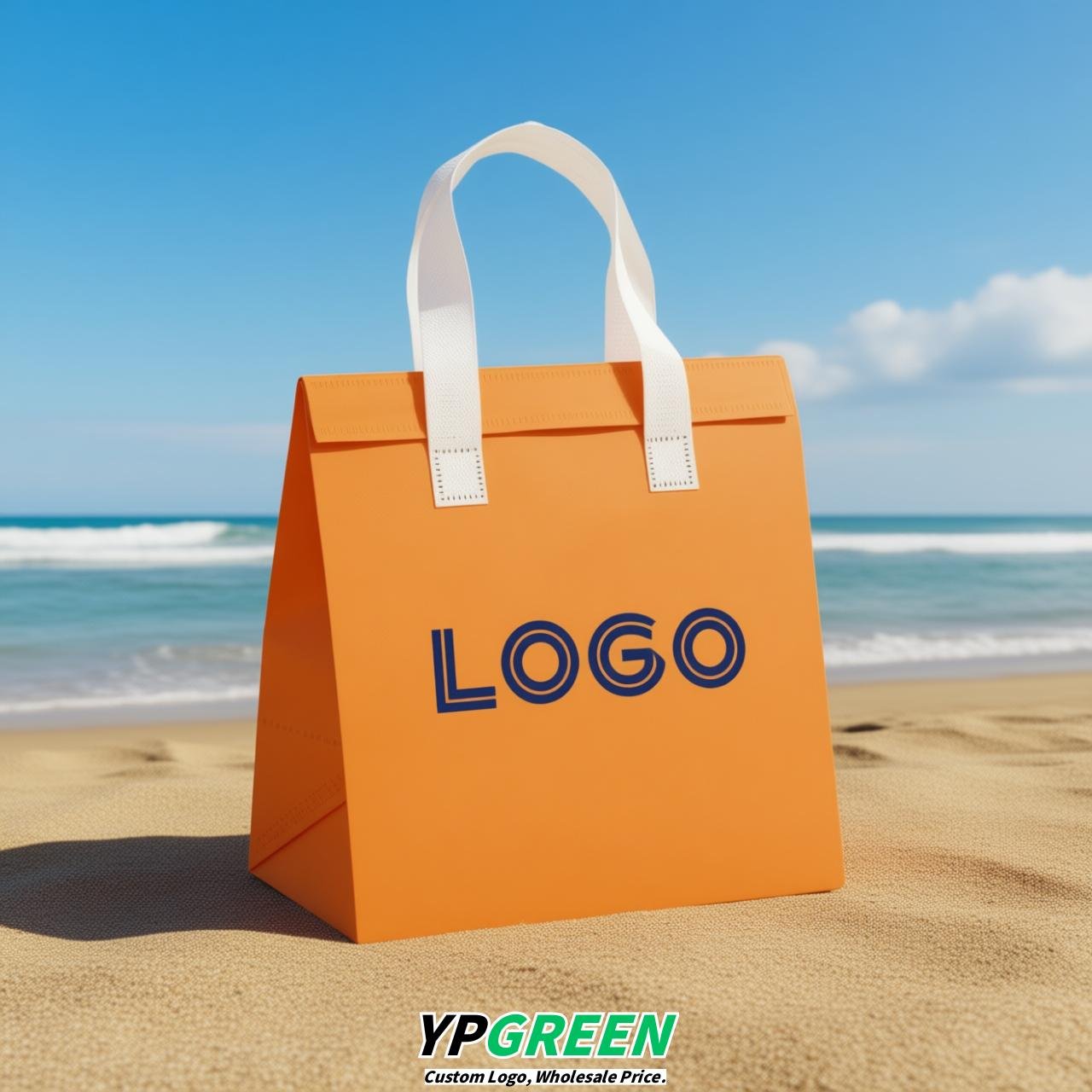 Orange 4-Cup insulated take away bags wholesale 9.5 x 9.5 x 6 inches for Hot & Cold Drink Delivery