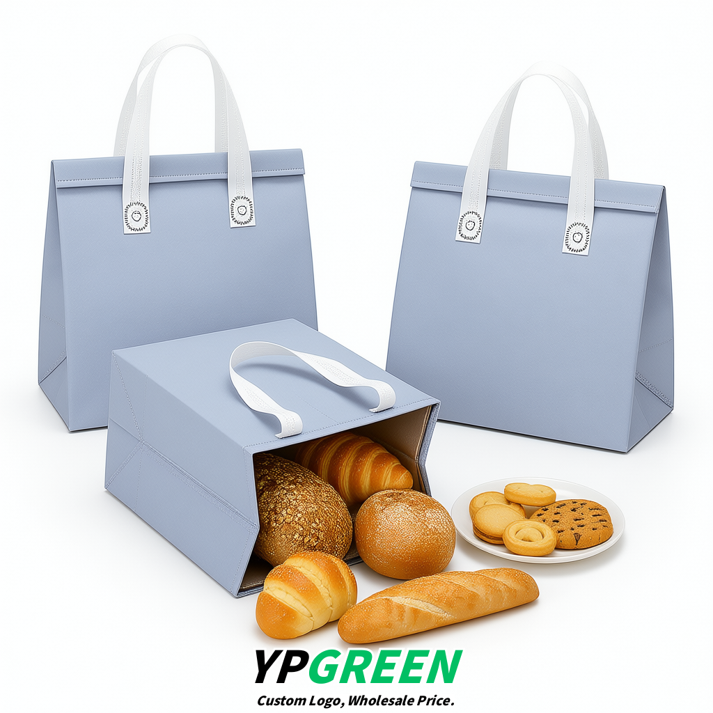 Periwinkle 4-Cup insulated take away bags wholesale 9.5 x 9.5 x 6 inches for Hot & Cold Drink Delivery