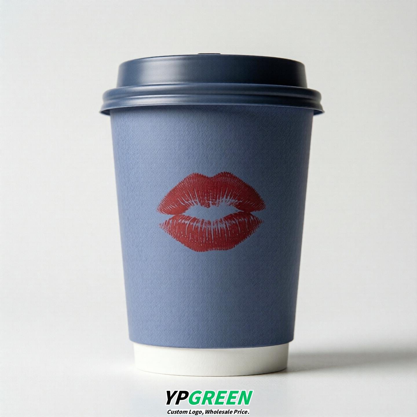 Periwinkle Paper Cups with Lips Print 10oz/12oz/16oz/20oz/22oz