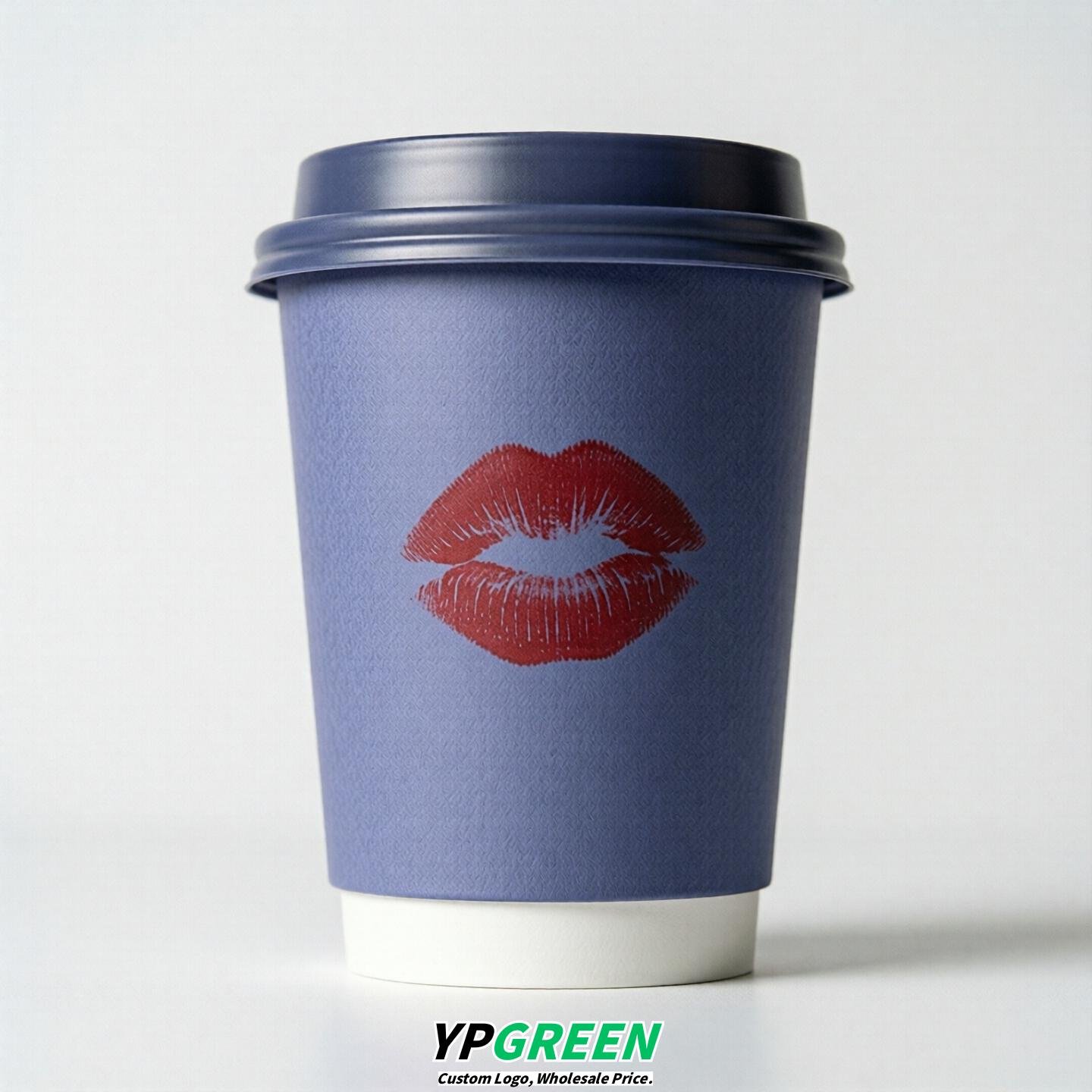 Periwinkle Paper Cups with Lips Print 10oz/12oz/16oz/20oz/22oz