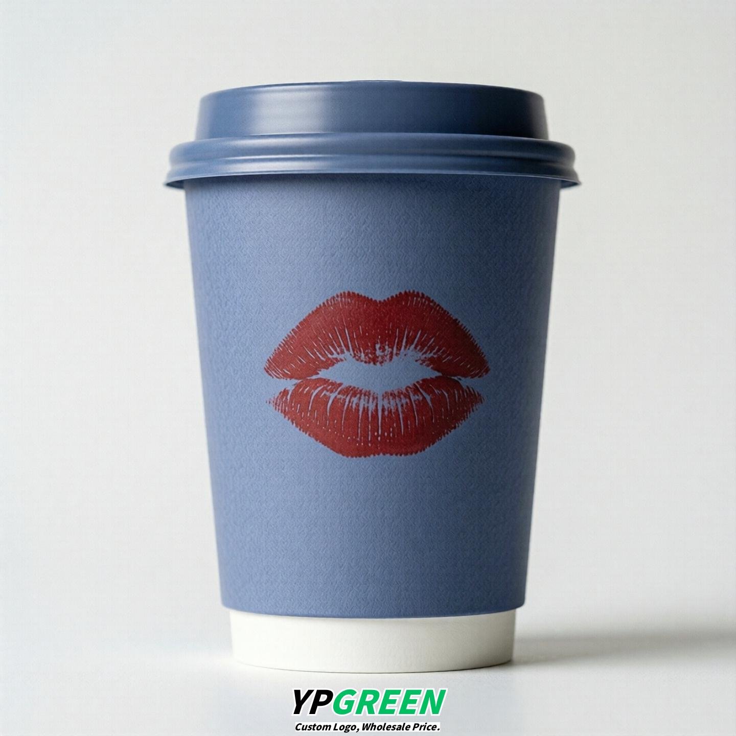 Periwinkle Paper Cups with Lips Print 10oz/12oz/16oz/20oz/22oz