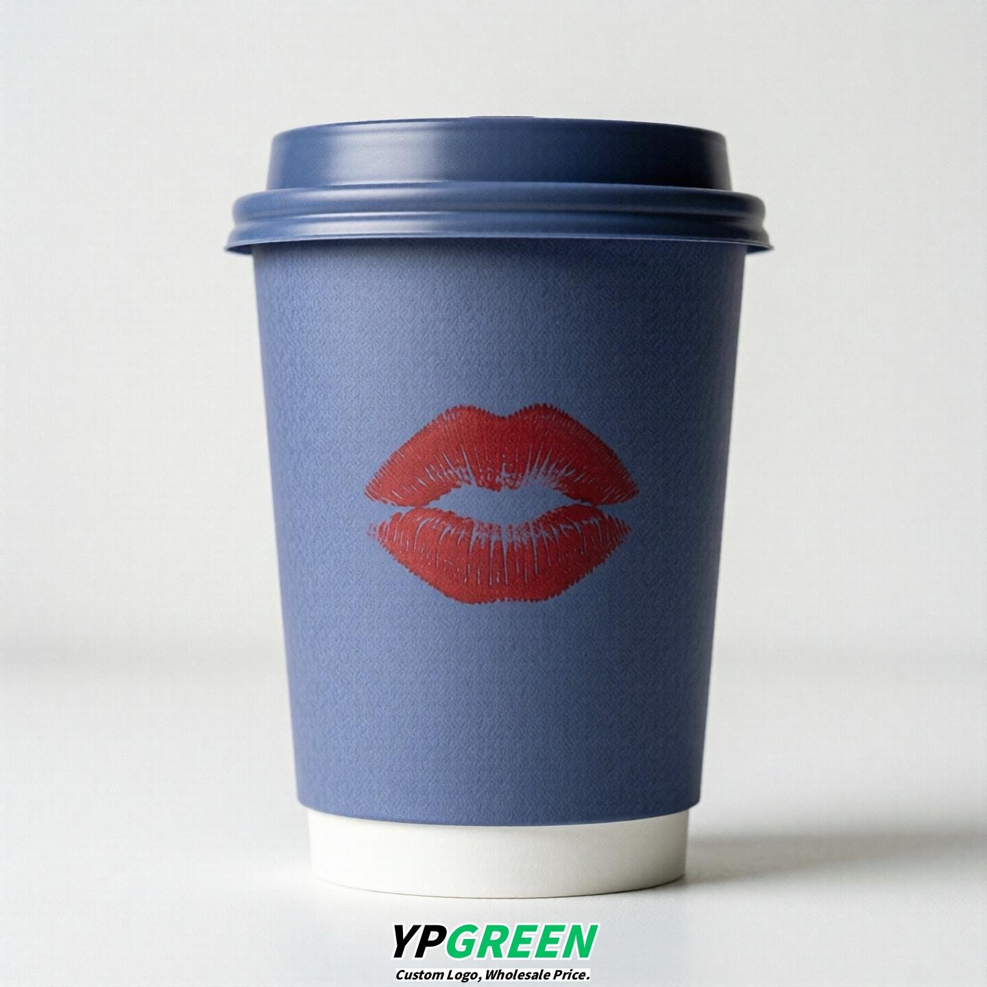 Periwinkle Paper Cups with Lips Print 10oz/12oz/16oz/20oz/22oz