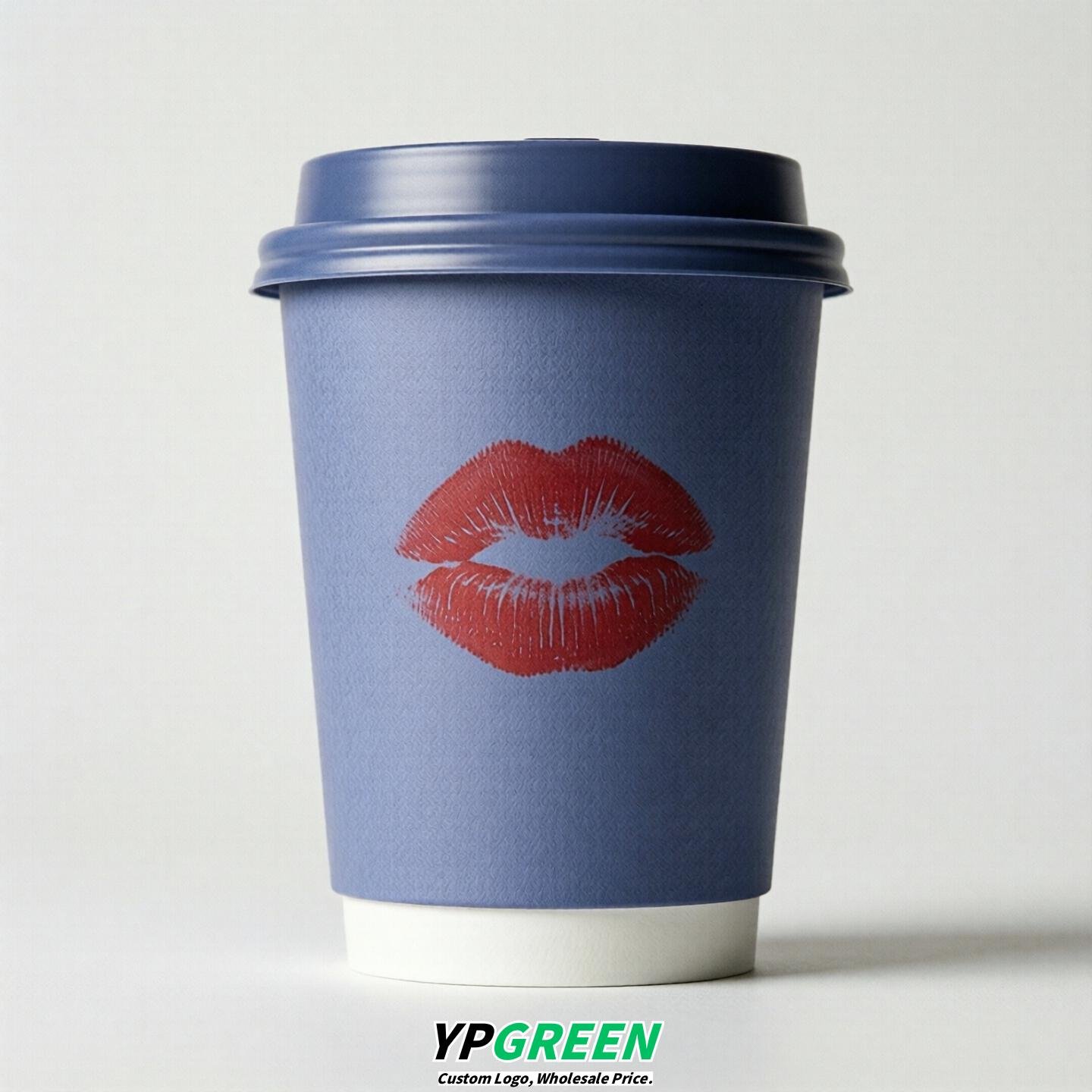 Periwinkle Paper Cups with Lips Print 10oz/12oz/16oz/20oz/22oz