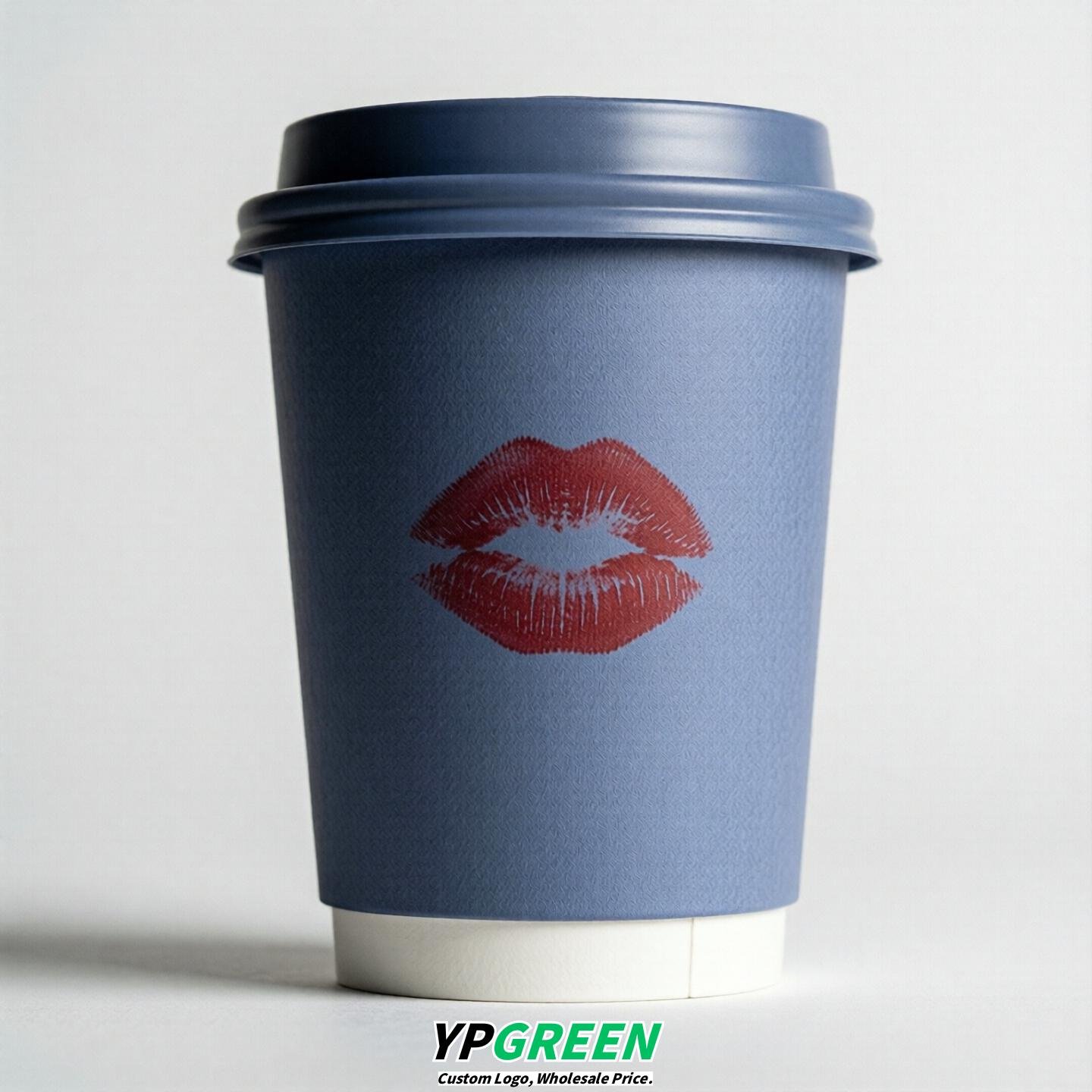 Periwinkle Paper Cups with Lips Print 10oz/12oz/16oz/20oz/22oz