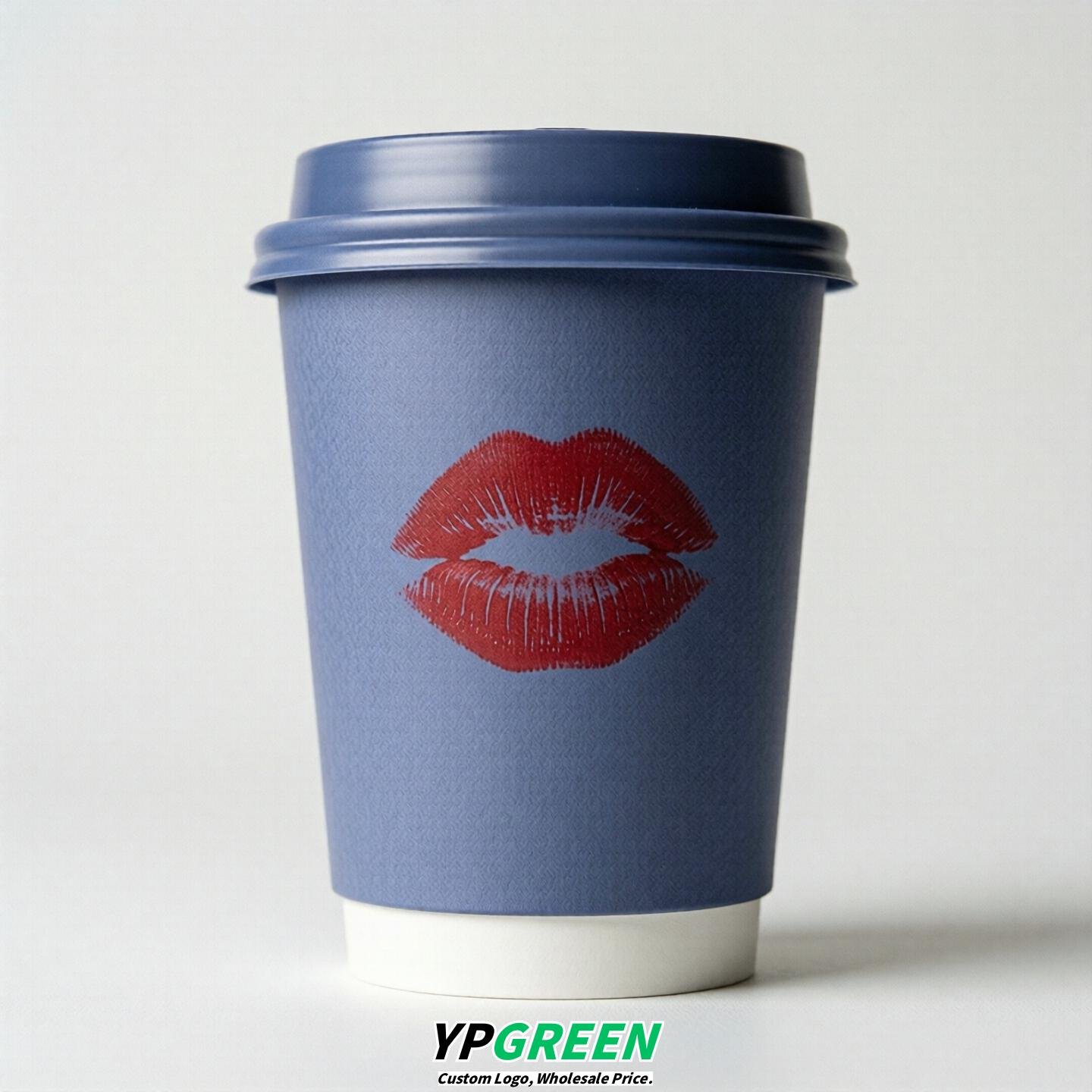 Periwinkle Paper Cups with Lips Print 10oz/12oz/16oz/20oz/22oz