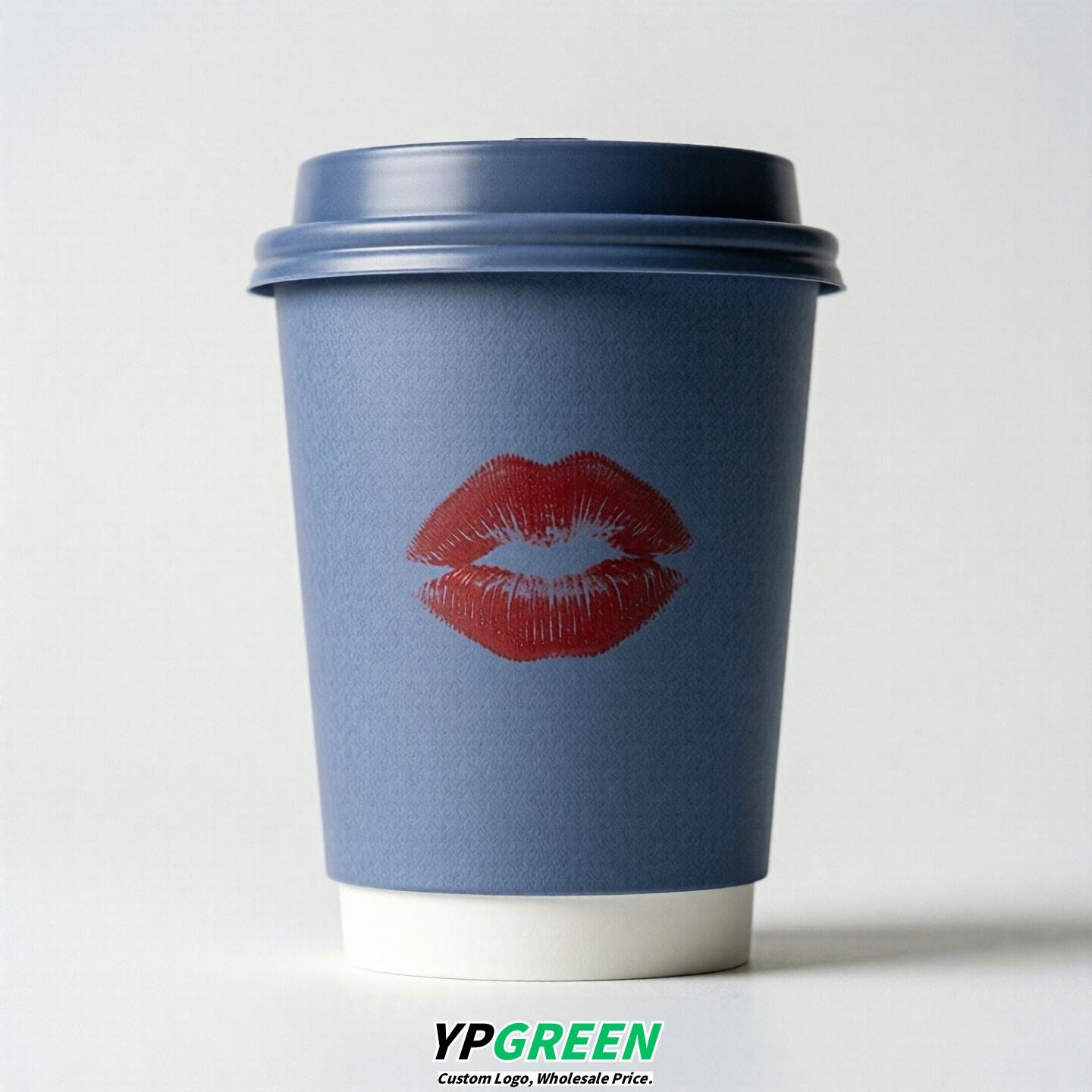 Periwinkle Paper Cups with Lips Print 10oz/12oz/16oz/20oz/22oz Periwinkle Paper Cups with Lips Print 10oz/12oz/16oz/20oz/22oz