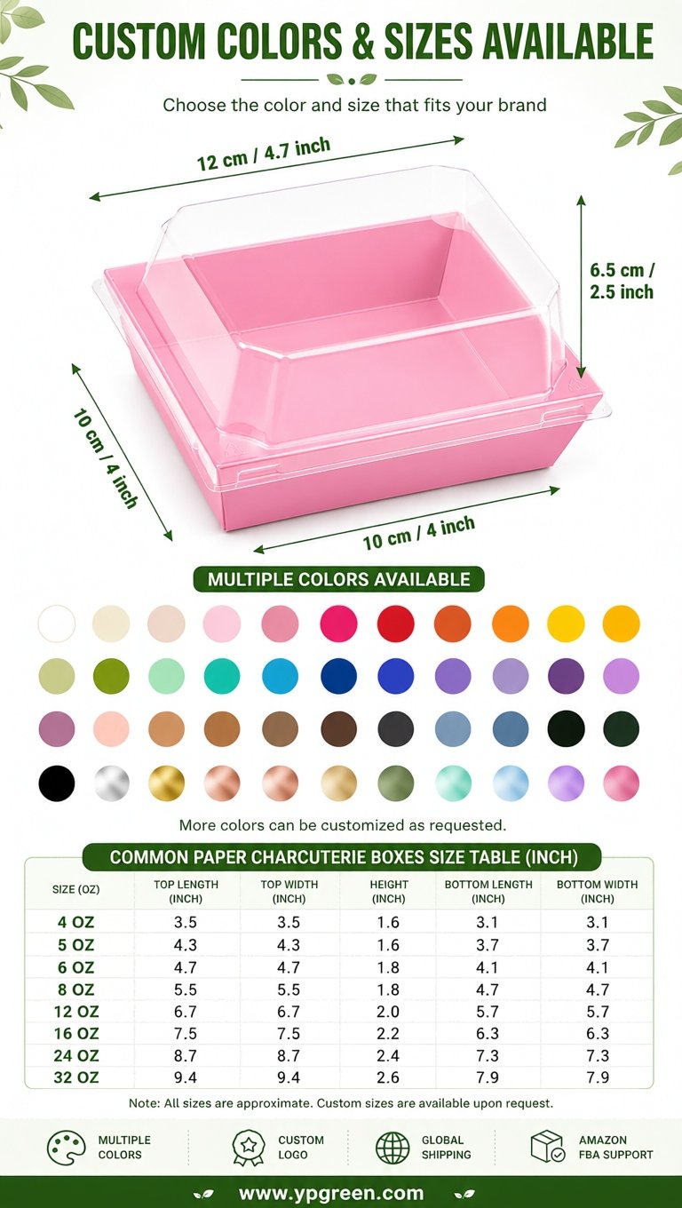 Pink Charcuterie Boxes with Clear Lids - 4 inches & 5 inches Disposable Paper Square Food Containers Pink Charcuterie Boxes with Clear Lids - 4 inches & 5 inches Disposable Paper Square Food Containers