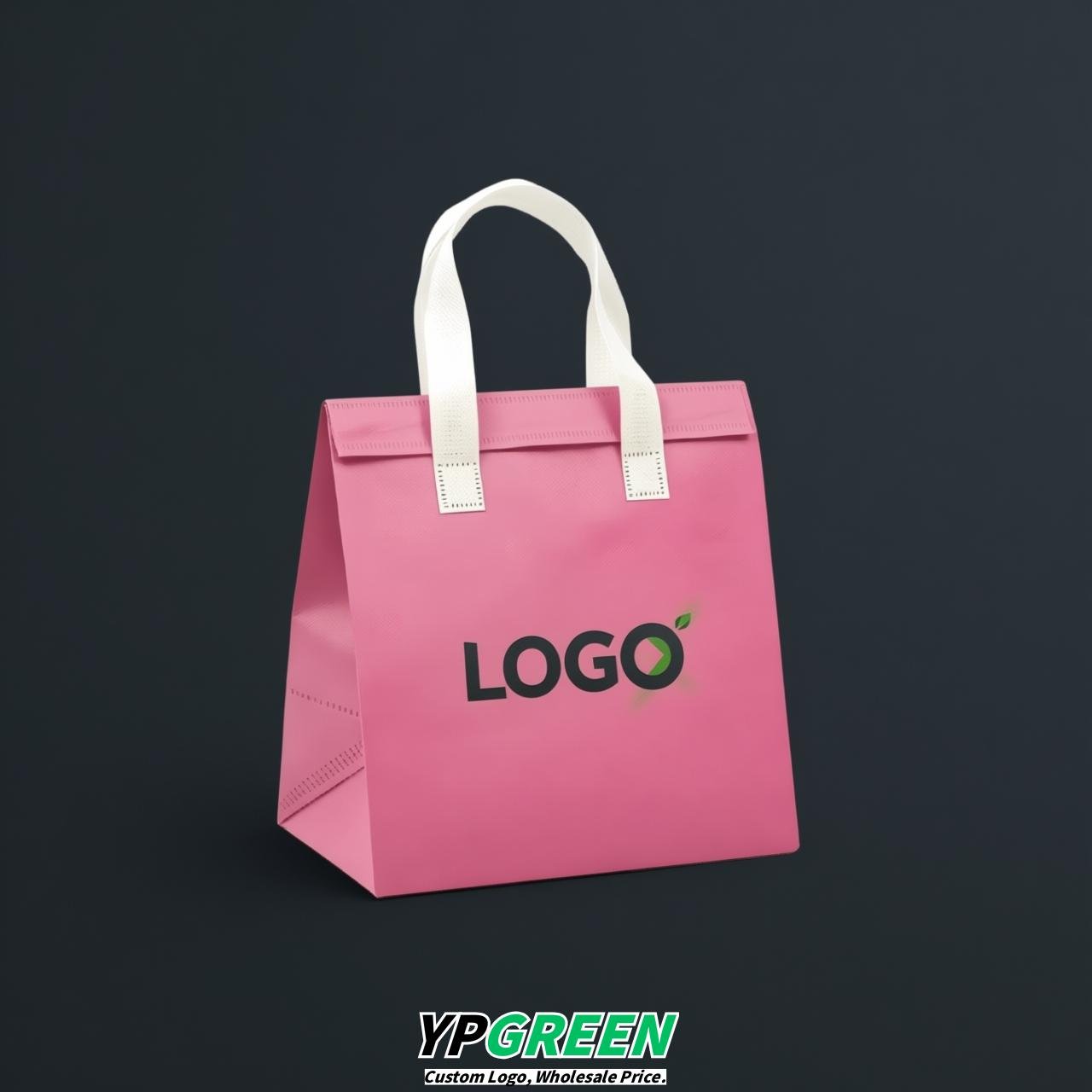 Pink 4-Cup insulated take away bags wholesale 9.5 x 9.5 x 6 inches for Hot & Cold Drink Delivery