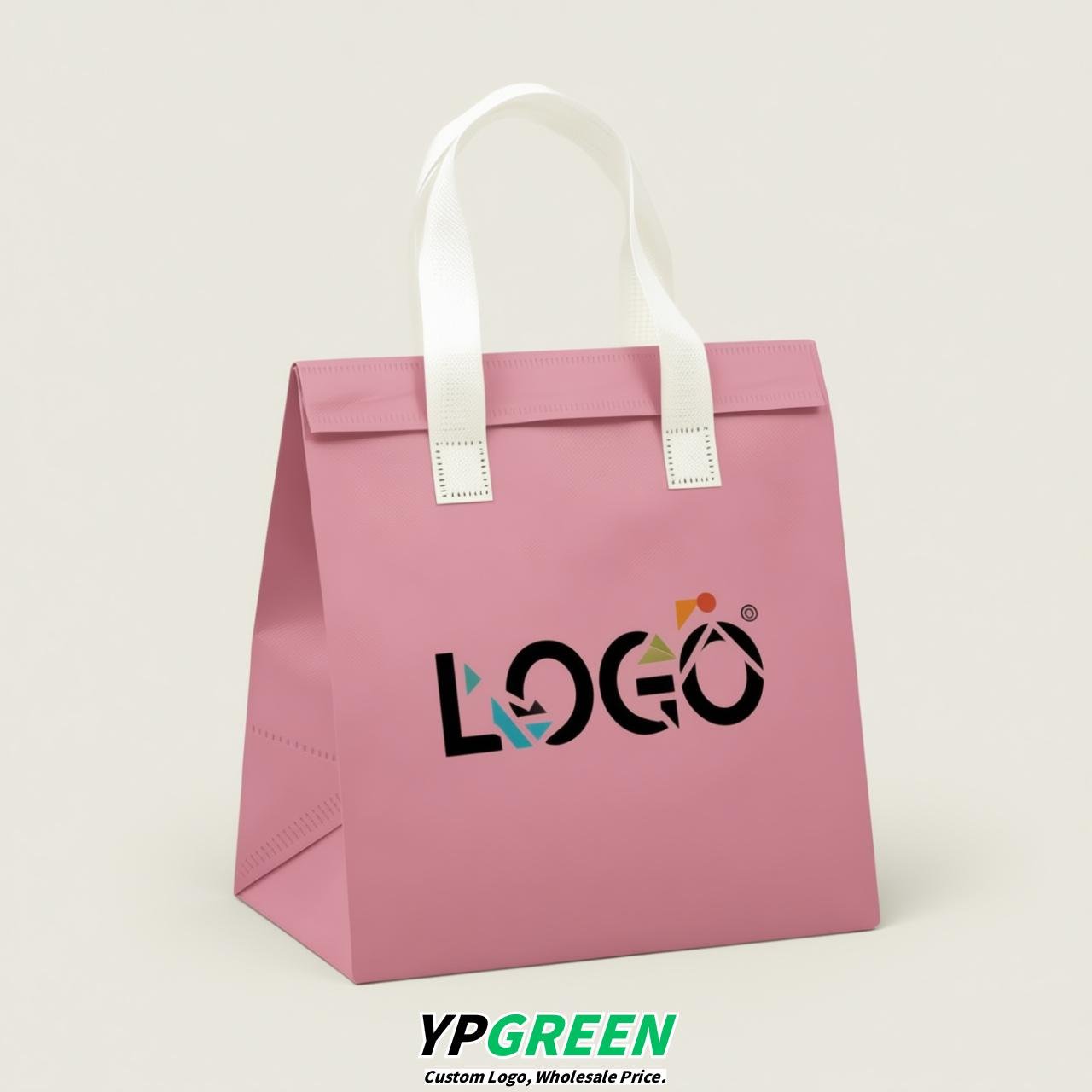 Pink 4-Cup insulated take away bags wholesale 9.5 x 9.5 x 6 inches for Hot & Cold Drink Delivery