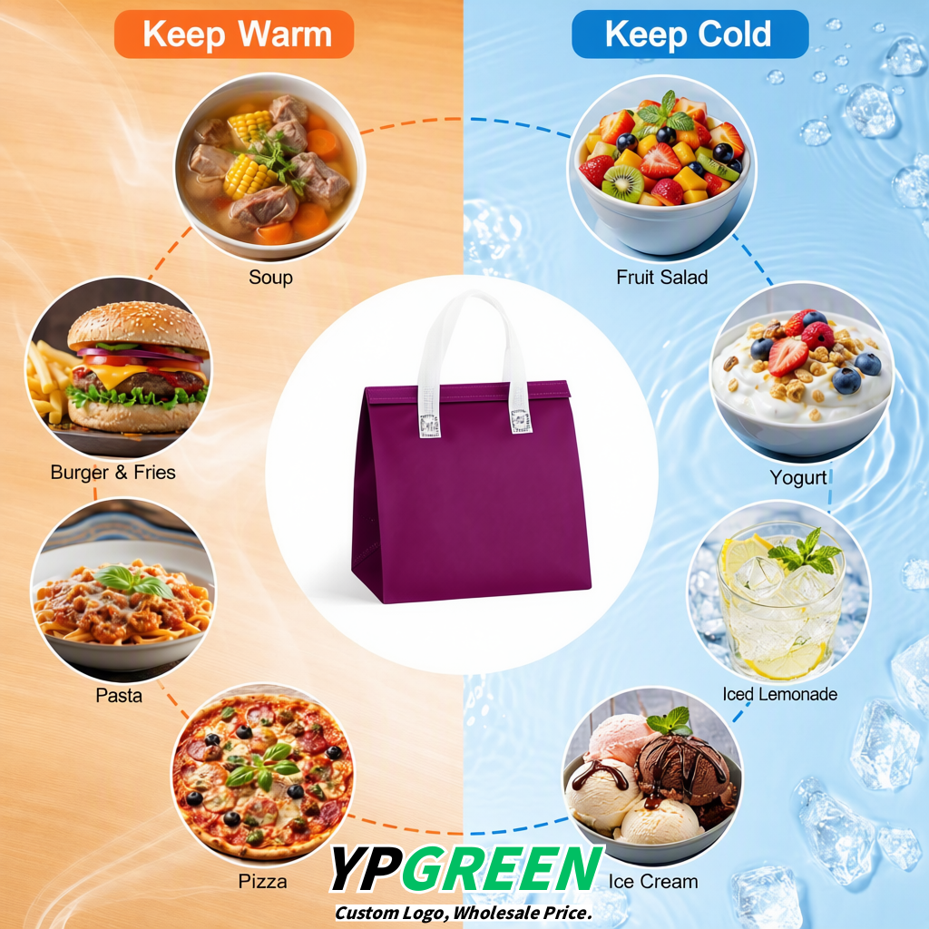Plum 4-Cup insulated take away bags wholesale 9.5 x 9.5 x 6 inches for Hot & Cold Drink Delivery