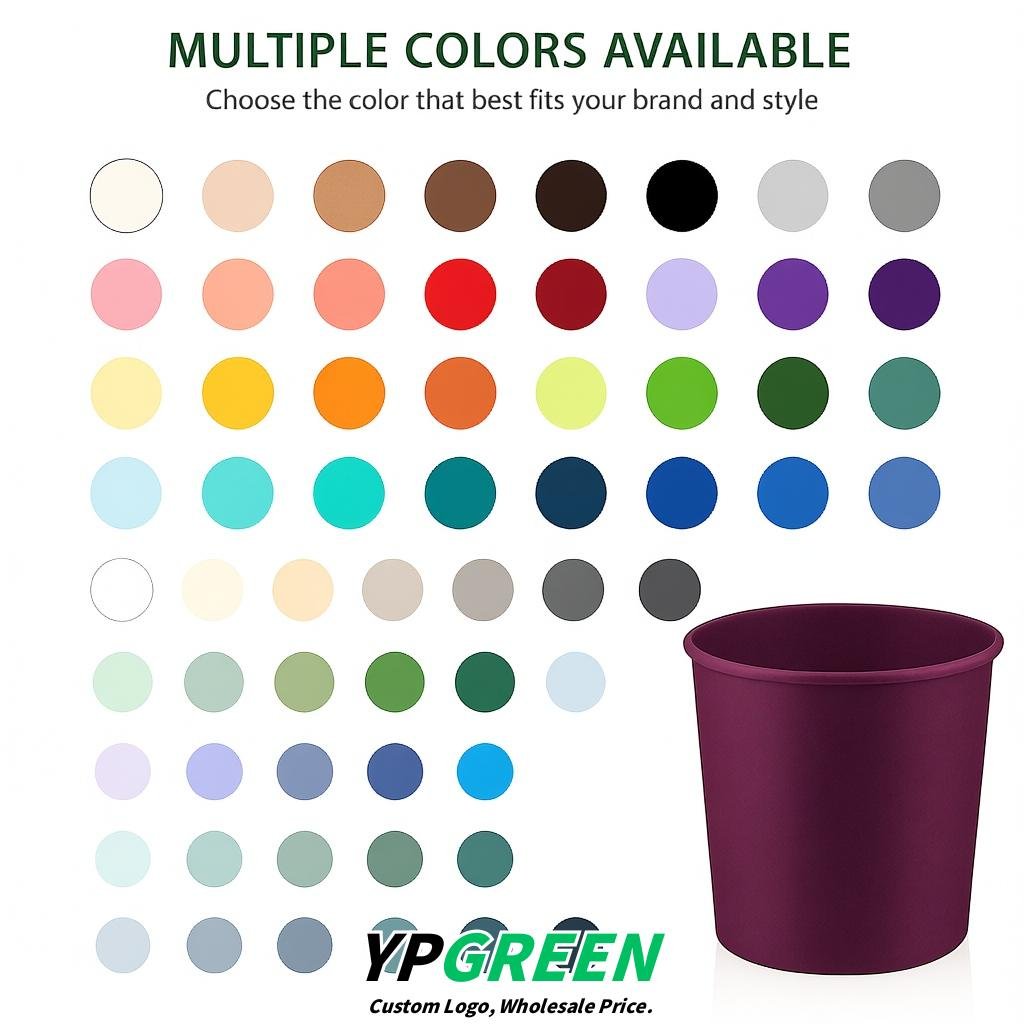Plum 85 oz Paper Buckets 6.9x5.7x6.3 Inches Cardboard Food Container