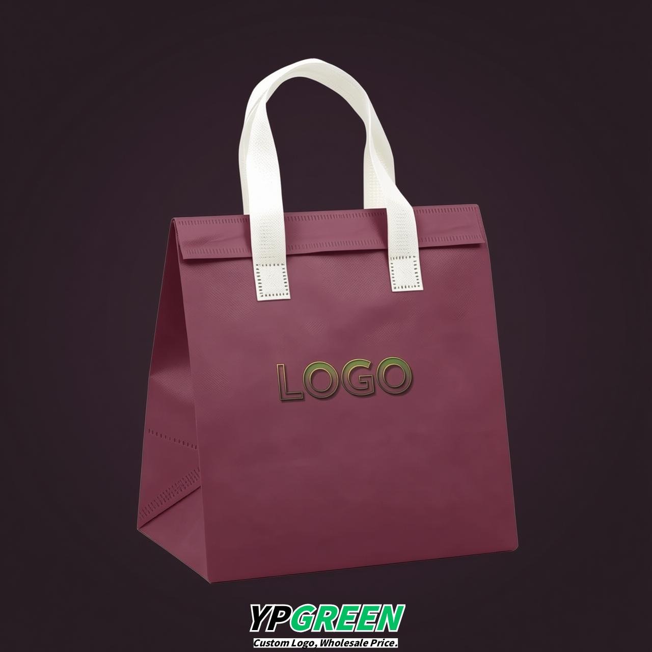 Plum 4-Cup insulated take away bags wholesale 9.5 x 9.5 x 6 inches for Hot & Cold Drink Delivery
