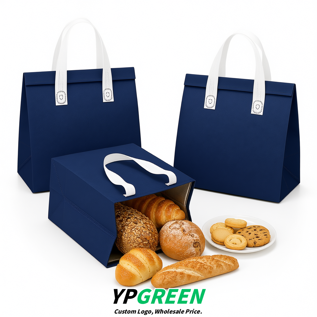 Prussian Blue 4-Cup insulated take away bags wholesale 9.5 x 9.5 x 6 inches for Hot & Cold Drink Delivery