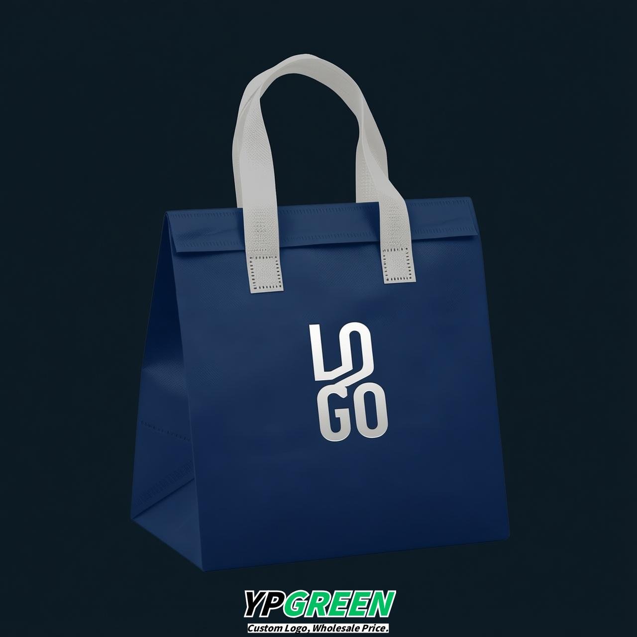 Prussian Blue 4-Cup insulated take away bags wholesale 9.5 x 9.5 x 6 inches for Hot & Cold Drink Delivery