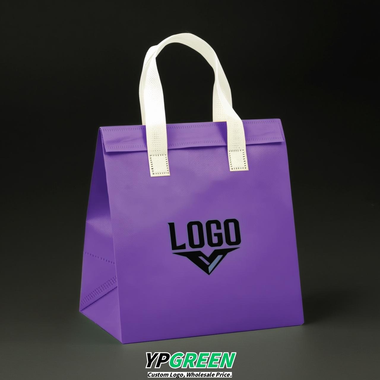 Purple 4-Cup insulated take away bags wholesale 9.5 x 9.5 x 6 inches for Hot & Cold Drink Delivery