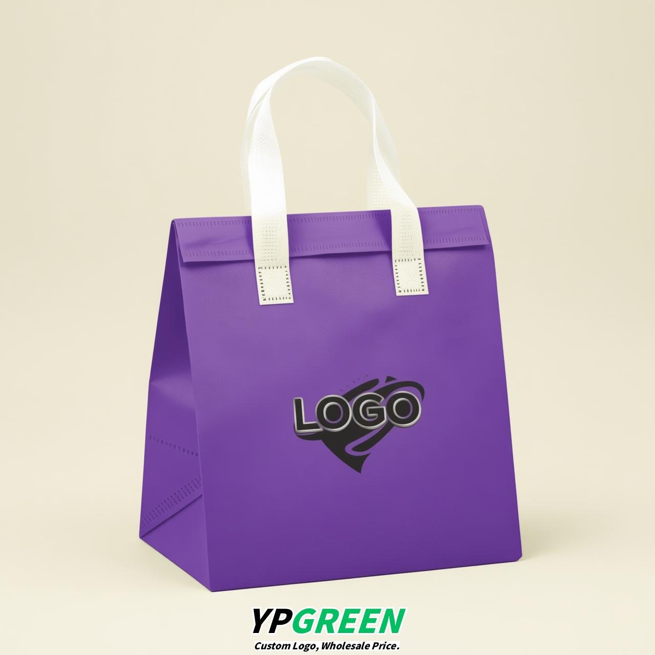 Purple 4-Cup insulated take away bags wholesale 9.5 x 9.5 x 6 inches for Hot & Cold Drink Delivery