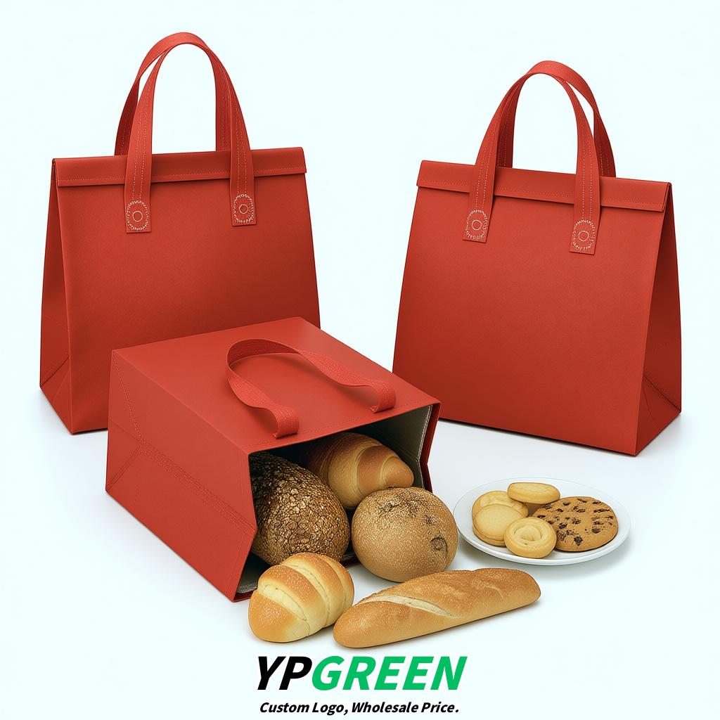 Red 4-Cup insulated take away bags wholesale 9.5 x 9.5 x 6 inches for Hot & Cold Drink Delivery