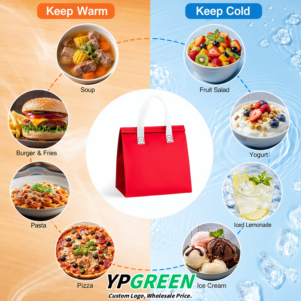 Red 4-Cup insulated take away bags wholesale 9.5 x 9.5 x 6 inches for Hot & Cold Drink Delivery