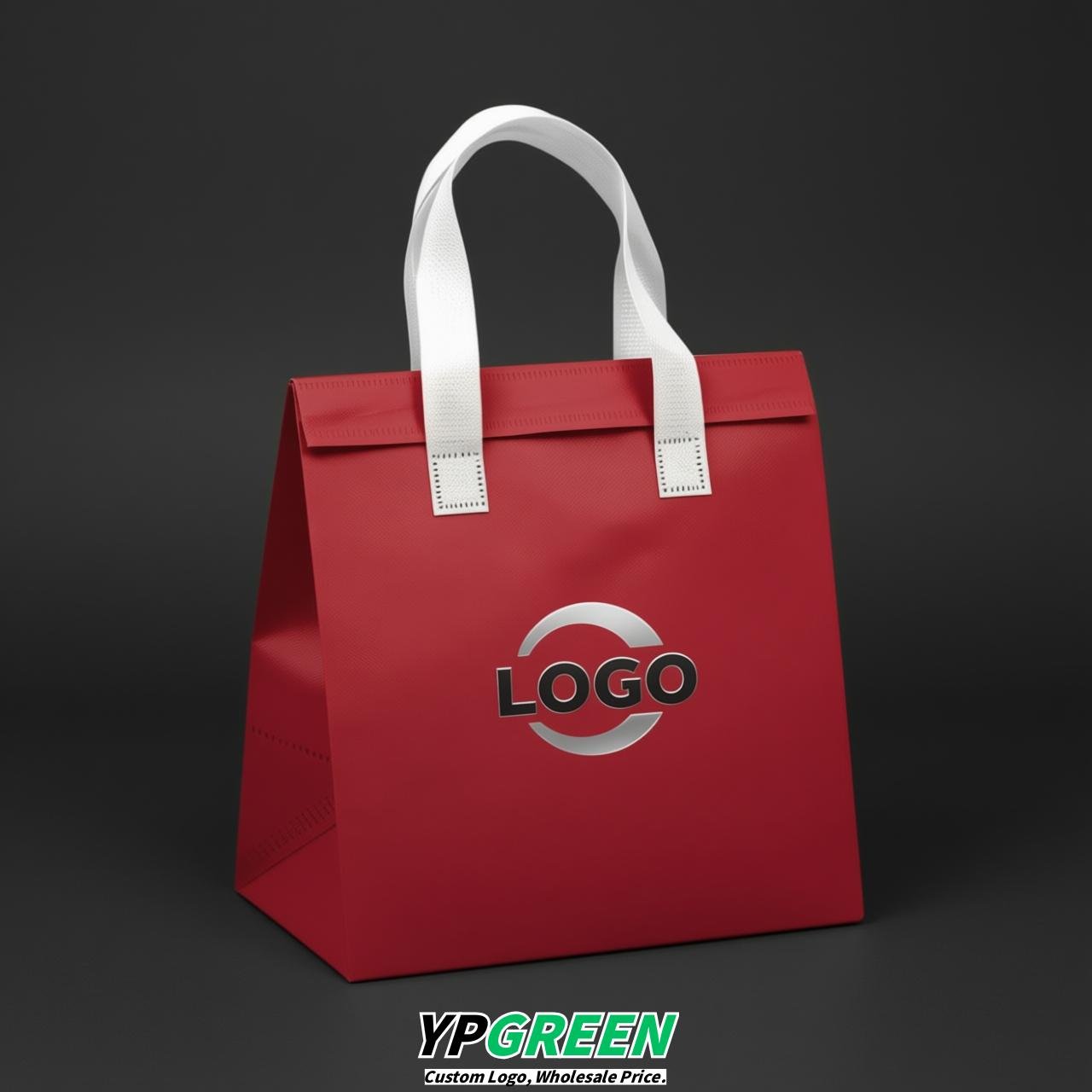Red 4-Cup insulated take away bags wholesale 9.5 x 9.5 x 6 inches for Hot & Cold Drink Delivery