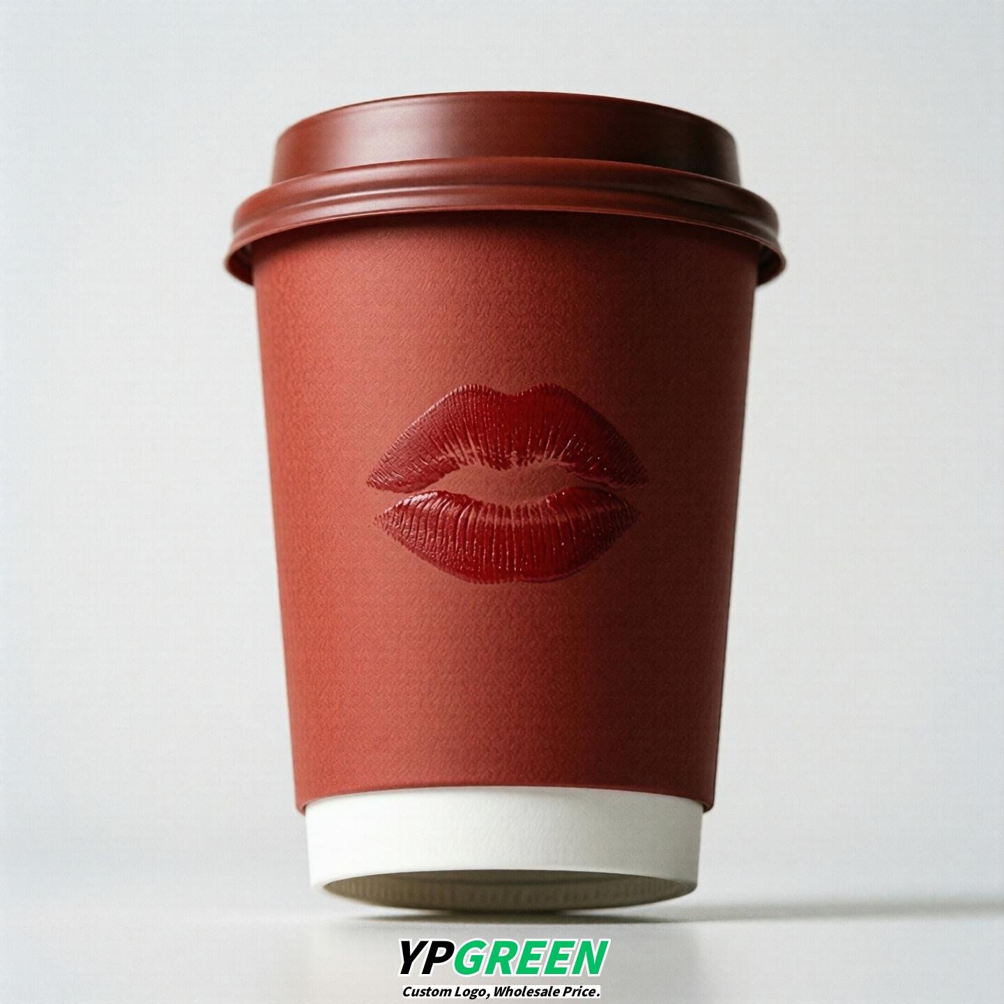 Red Paper Cups with Lips Print 10oz/12oz/16oz/20oz/22oz