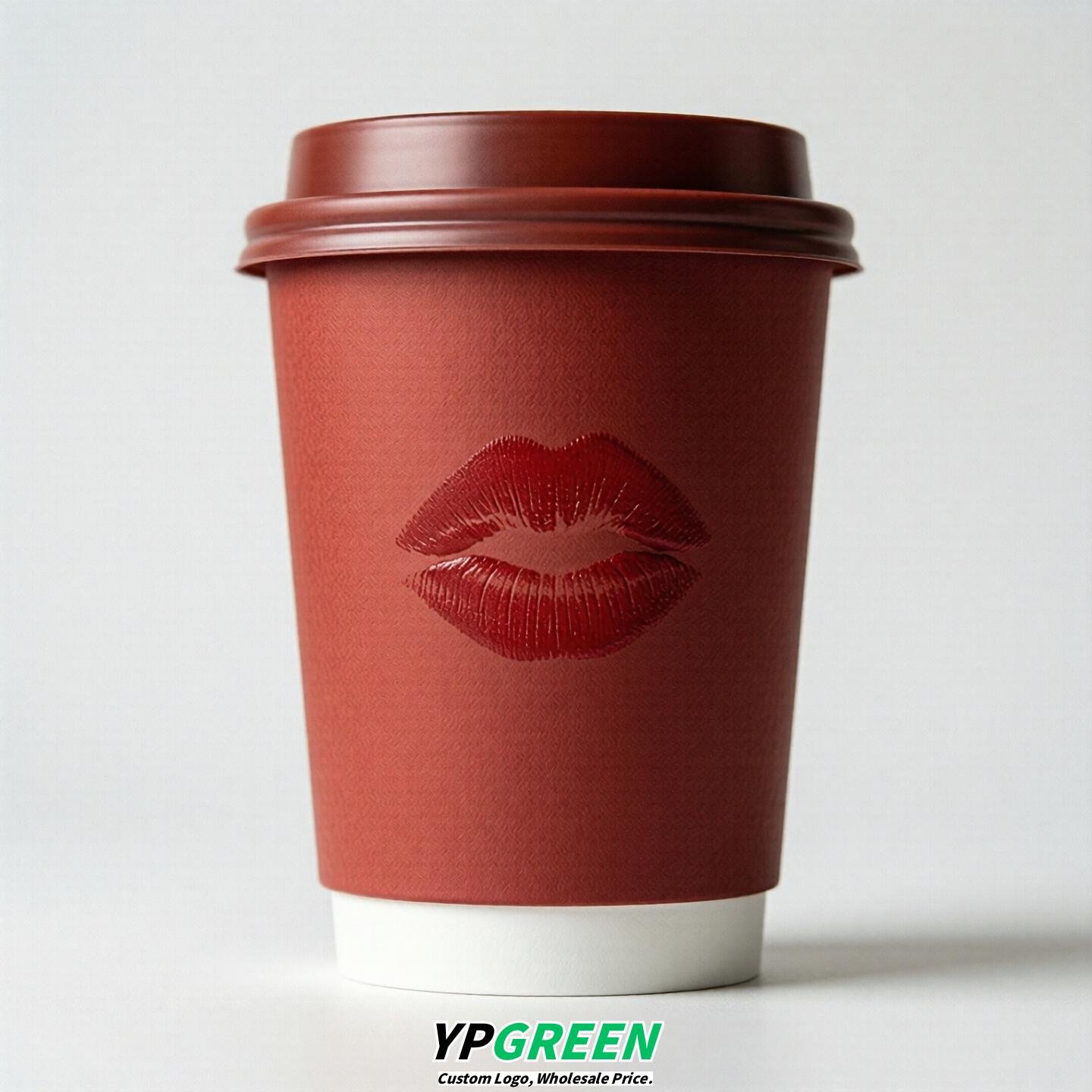 Red Paper Cups with Lips Print 10oz/12oz/16oz/20oz/22oz