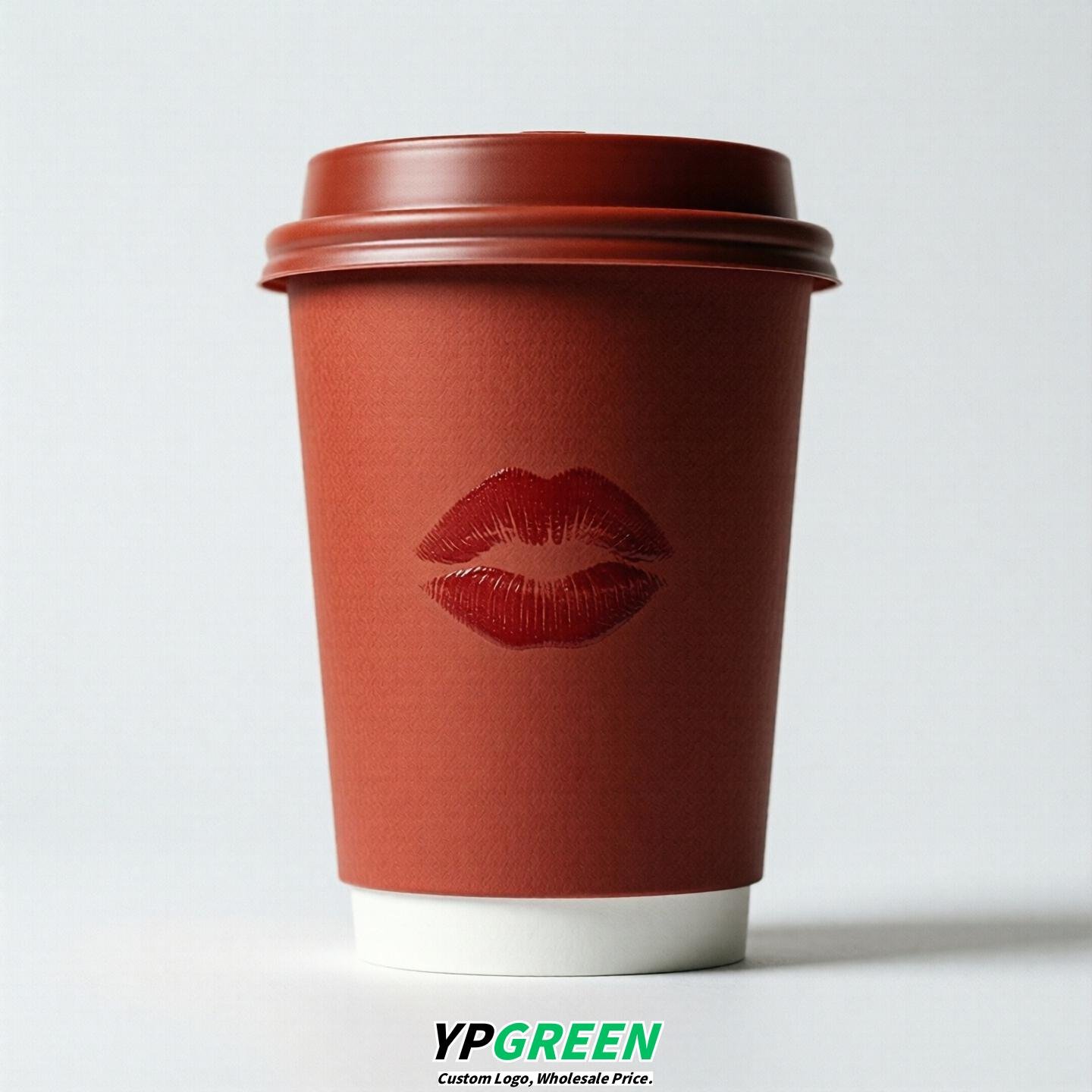 Red Paper Cups with Lips Print 10oz/12oz/16oz/20oz/22oz