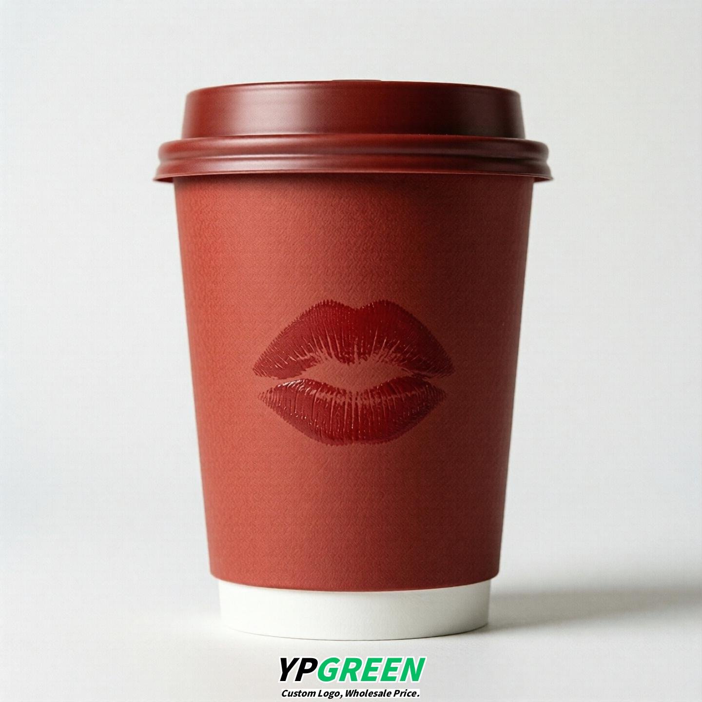 Red Paper Cups with Lips Print 10oz/12oz/16oz/20oz/22oz
