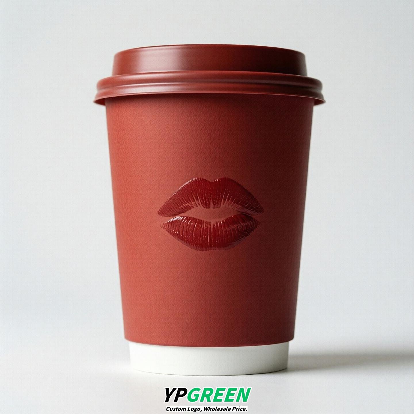 Red Paper Cups with Lips Print 10oz/12oz/16oz/20oz/22oz