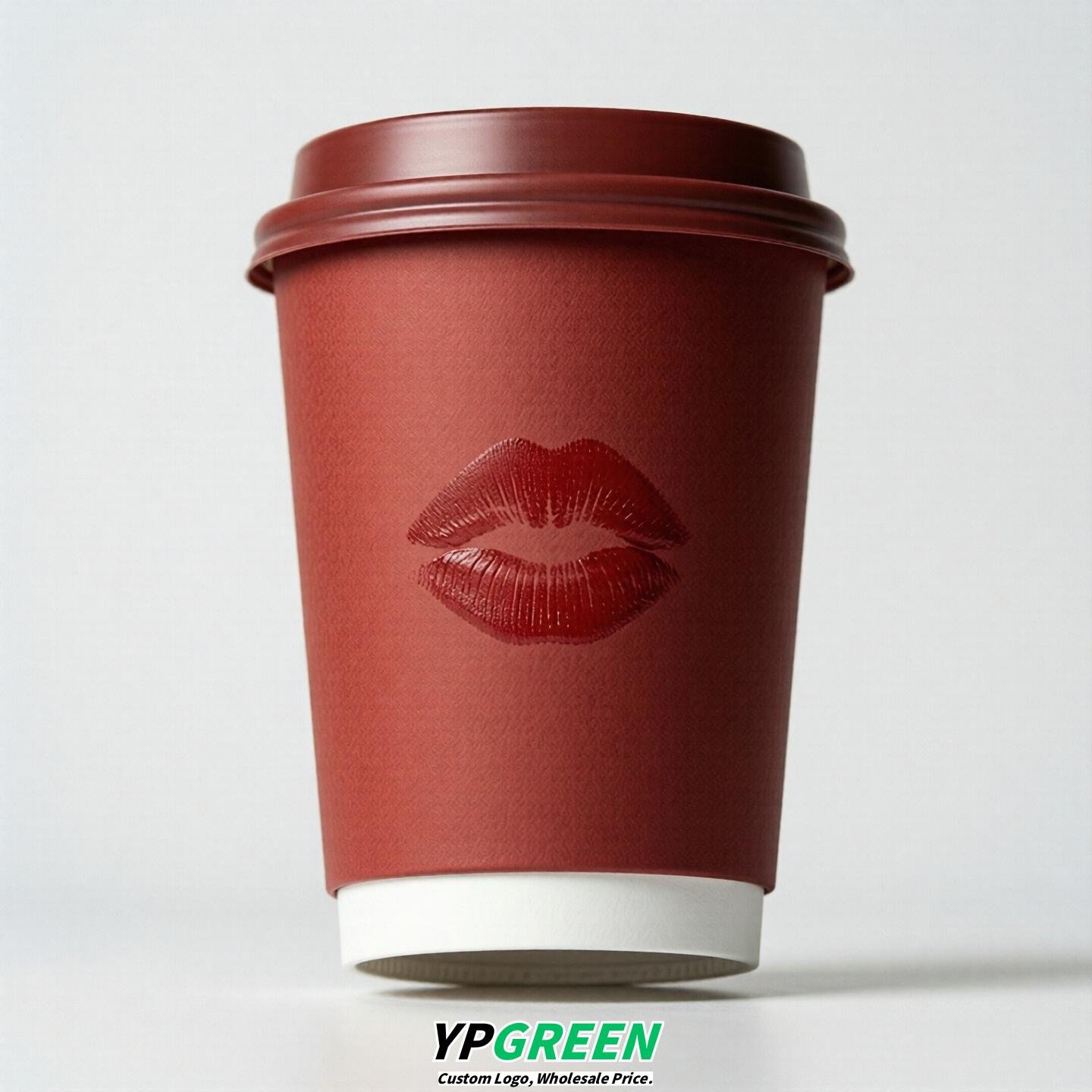 Red Paper Cups with Lips Print 10oz/12oz/16oz/20oz/22oz