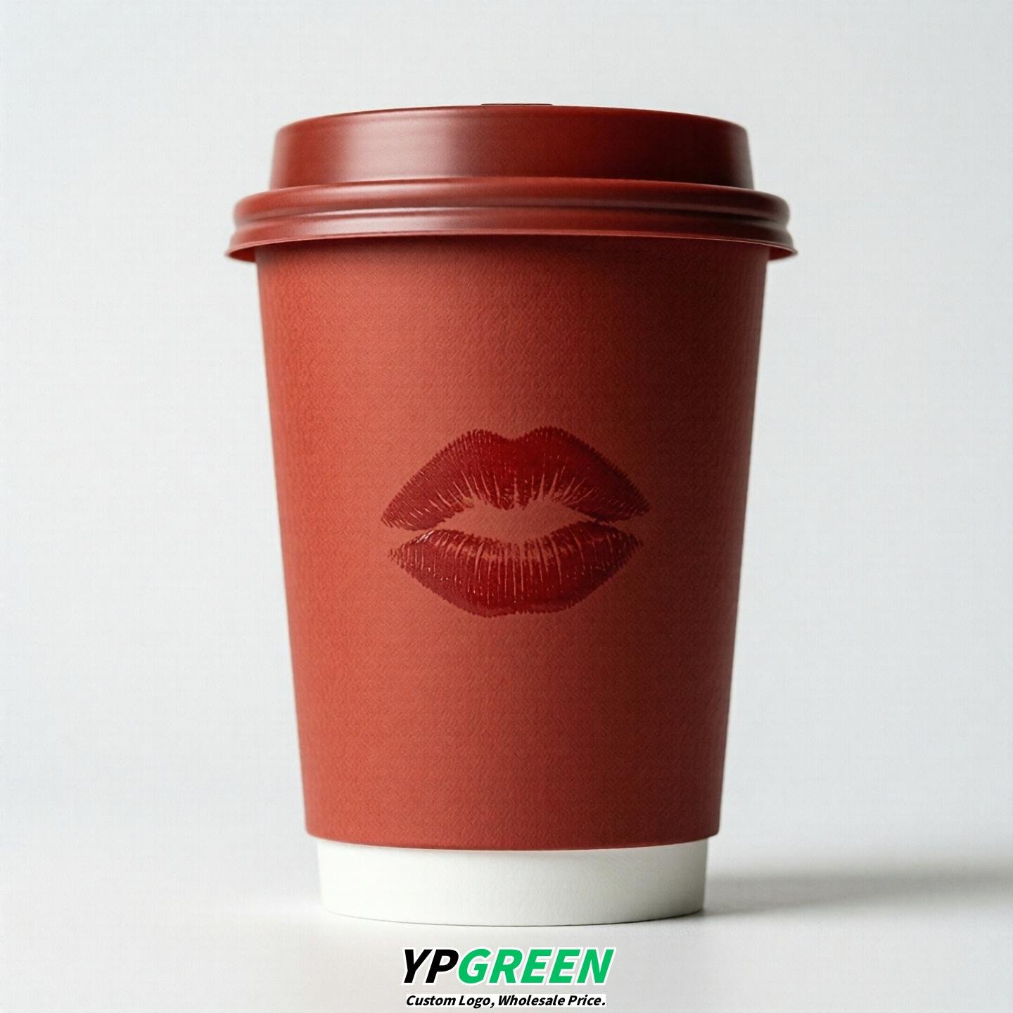 Red Paper Cups with Lips Print 10oz/12oz/16oz/20oz/22oz