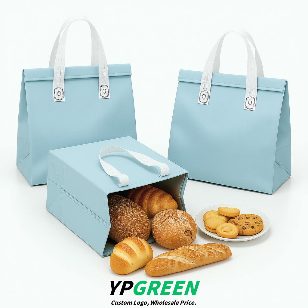 Robin Egg Blue 4-Cup insulated take away bags wholesale 9.5 x 9.5 x 6 inches for Hot & Cold Drink Delivery