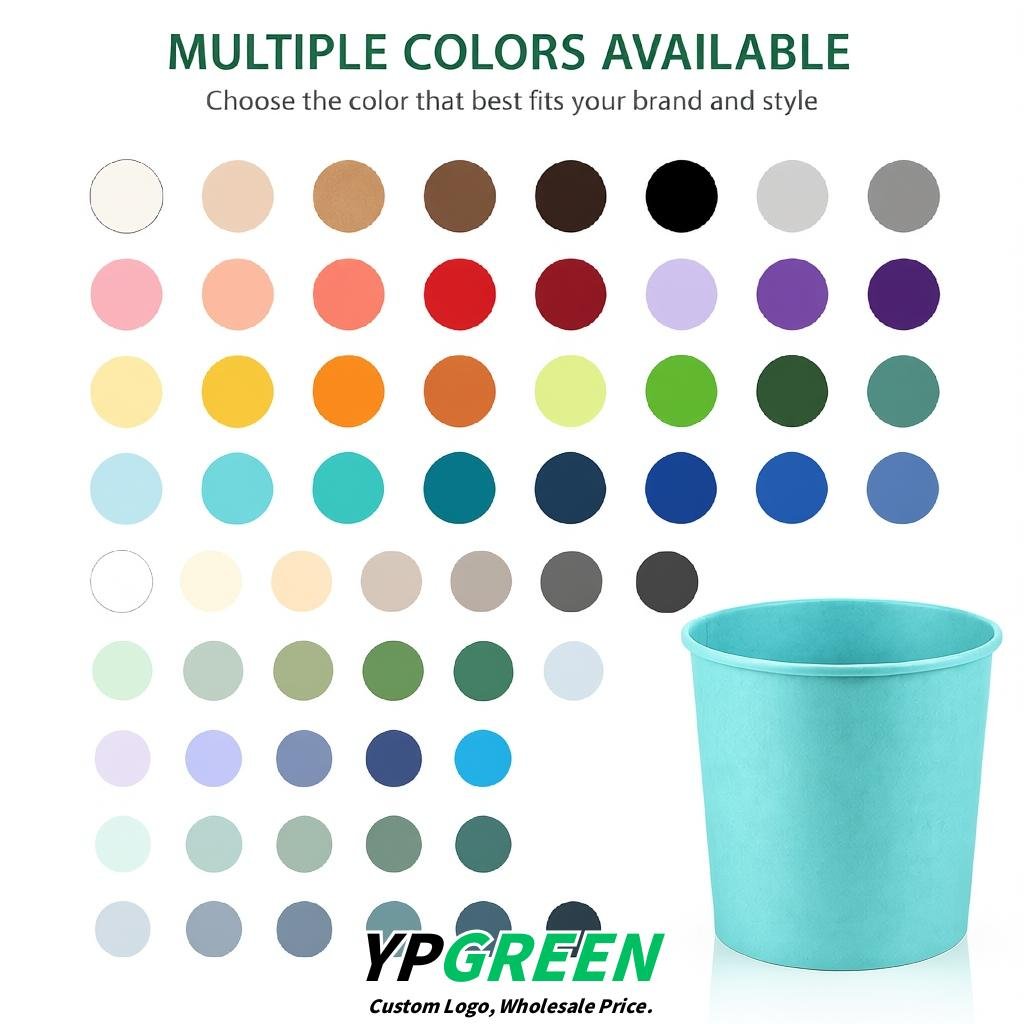 Robin Egg Blue 85 oz Paper Buckets 6.9x5.7x6.3 Inches Cardboard Food Container