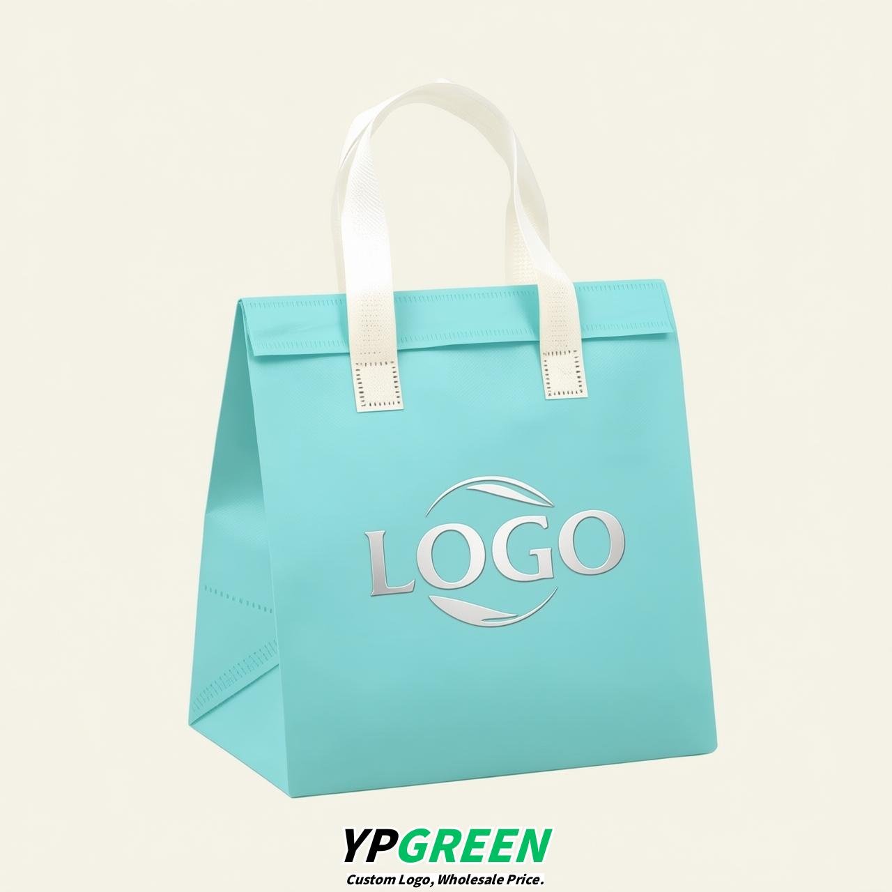 Robin Egg Blue 4-Cup insulated take away bags wholesale 9.5 x 9.5 x 6 inches for Hot & Cold Drink Delivery