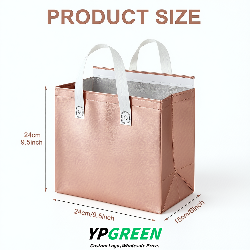 Rose Gold 4-Cup insulated take away bags wholesale 9.5 x 9.5 x 6 inches for Hot & Cold Drink Delivery