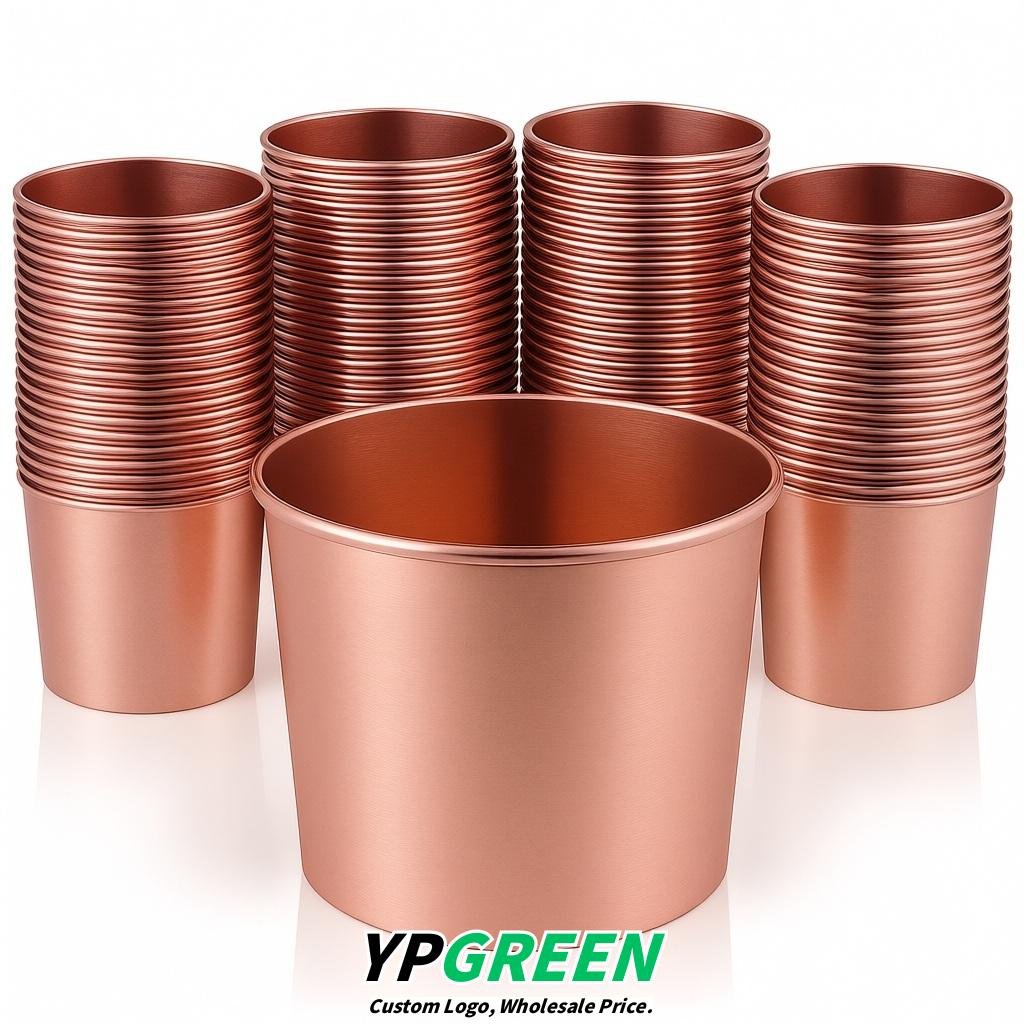 Rose Gold 85 oz Paper Buckets 6.9x5.7x6.3 Inches Cardboard Food Container