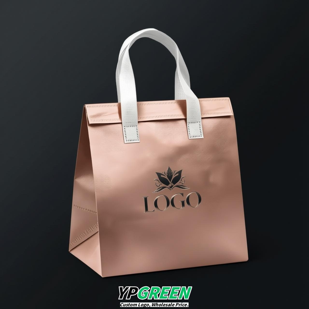 Rose Gold 4-Cup insulated take away bags wholesale 9.5 x 9.5 x 6 inches for Hot & Cold Drink Delivery