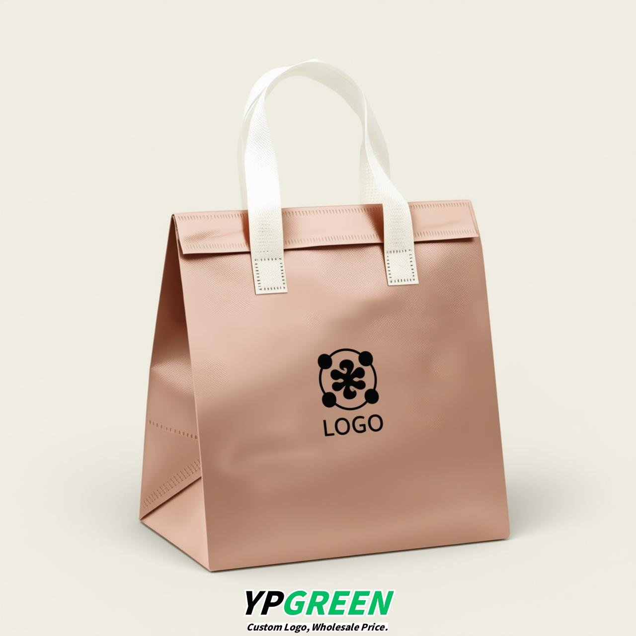 Rose Gold 4-Cup insulated take away bags wholesale 9.5 x 9.5 x 6 inches for Hot & Cold Drink Delivery