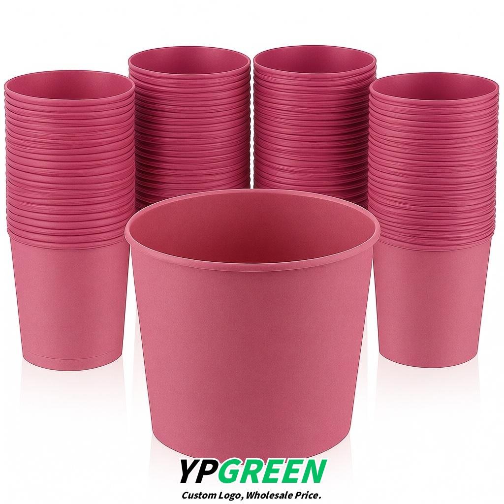 Rose Pink 85 oz Paper Buckets 6.9x5.7x6.3 Inches Cardboard Food Container