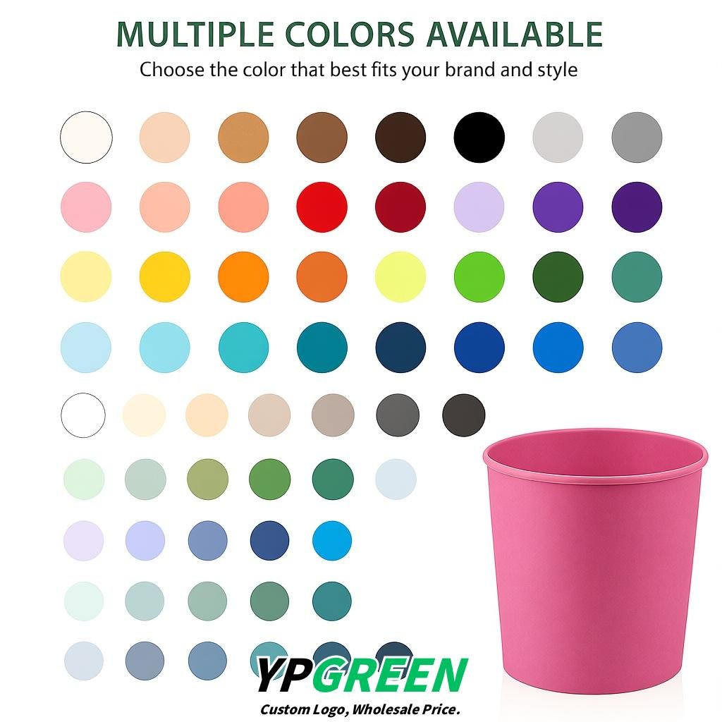 Rose Pink 85 oz Paper Buckets 6.9x5.7x6.3 Inches Cardboard Food Container