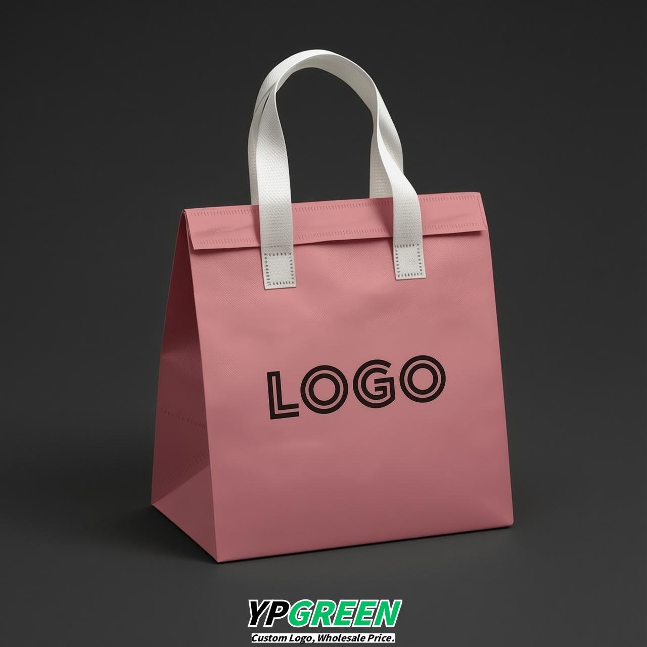Rose Pink 4-Cup insulated take away bags wholesale 9.5 x 9.5 x 6 inches for Hot & Cold Drink Delivery