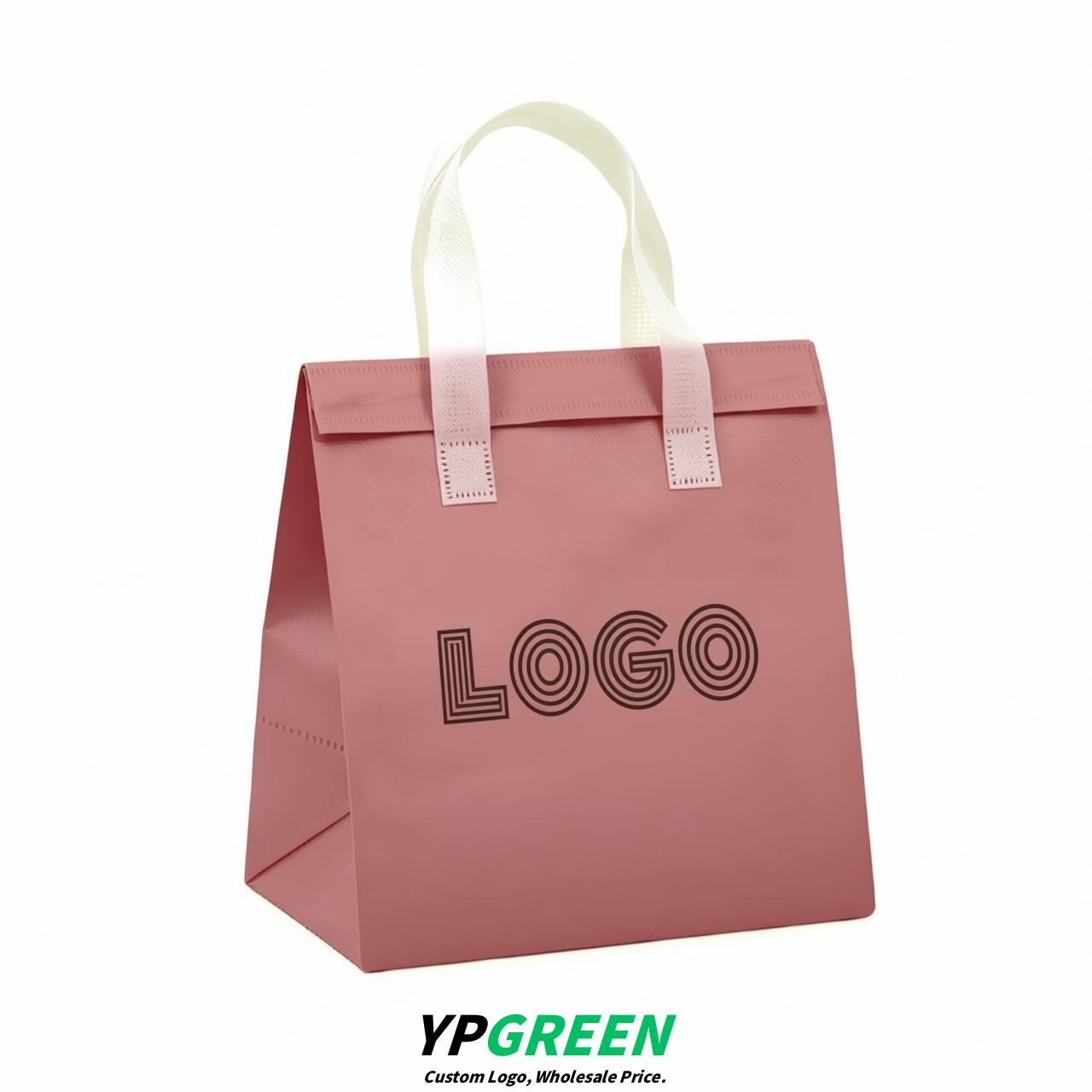 Rose Pink 4-Cup insulated take away bags wholesale 9.5 x 9.5 x 6 inches for Hot & Cold Drink Delivery