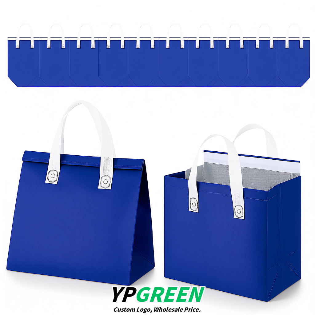 Royal Blue 4-Cup insulated take away bags wholesale 9.5 x 9.5 x 6 inches for Hot & Cold Drink Delivery
