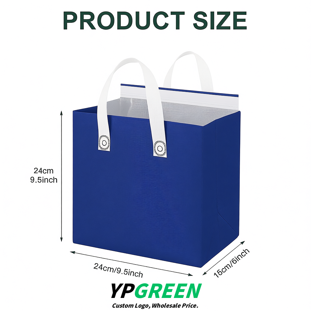 Royal Blue 4-Cup insulated take away bags wholesale 9.5 x 9.5 x 6 inches for Hot & Cold Drink Delivery