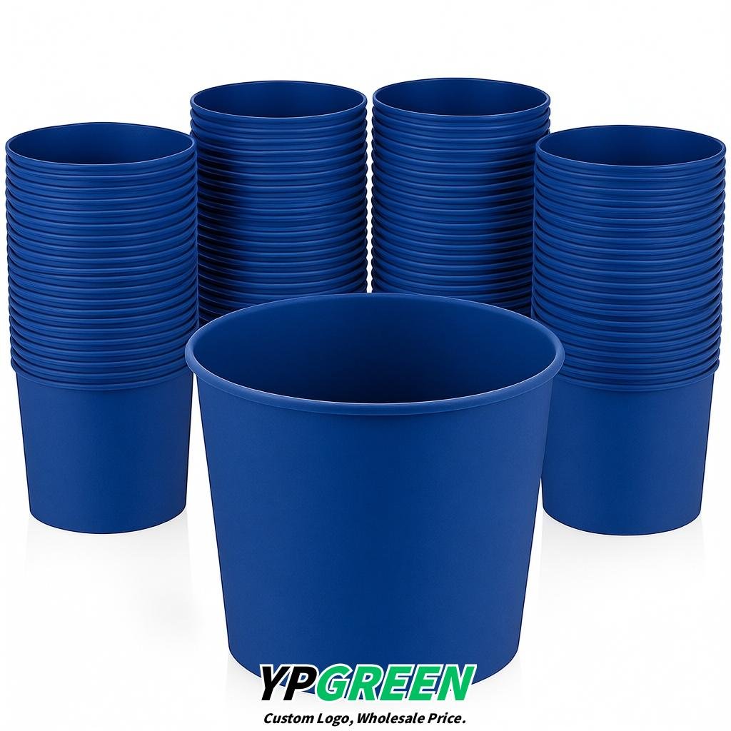 Royal Blue 85 oz Paper Buckets 6.9x5.7x6.3 Inches Cardboard Food Container