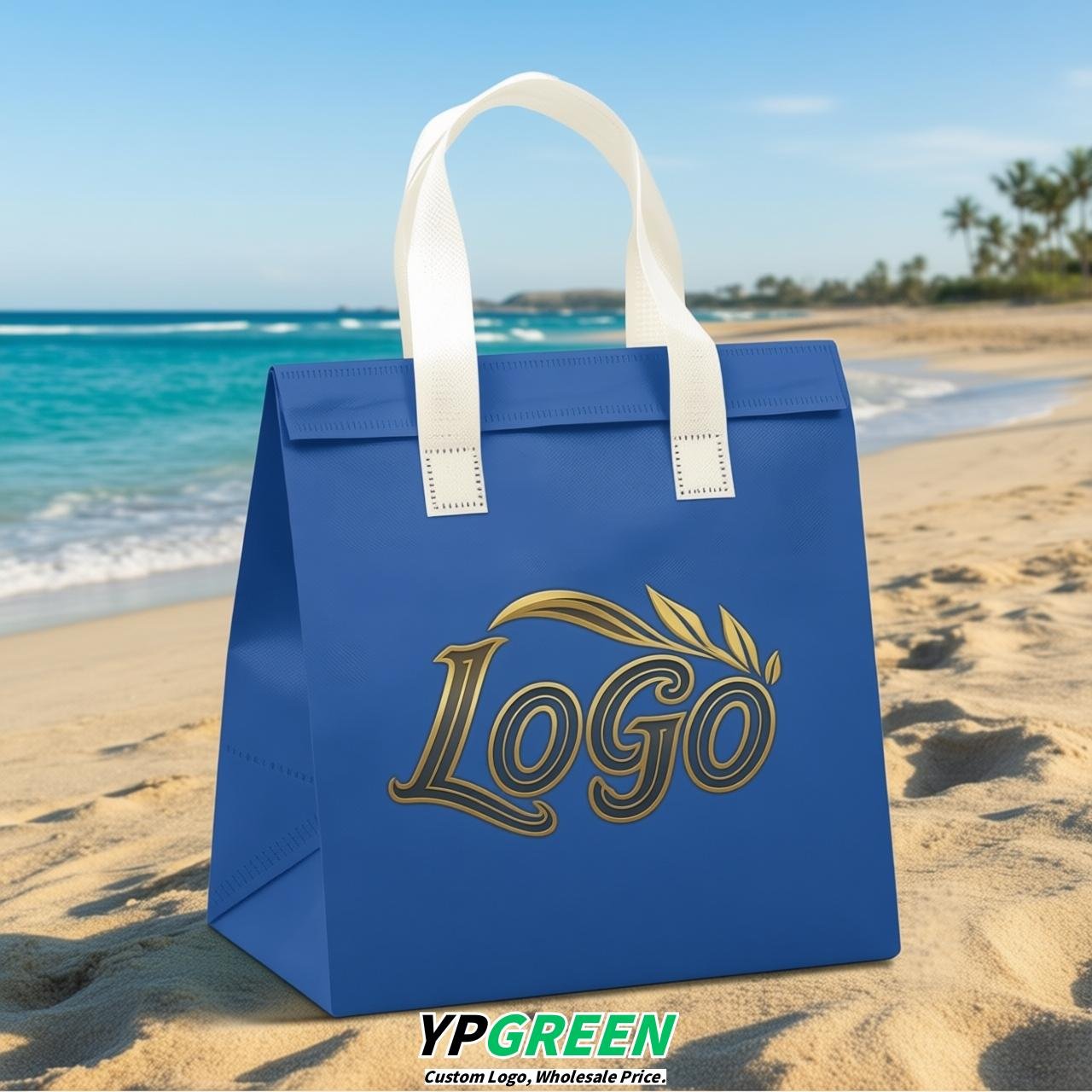 Royal Blue 4-Cup insulated take away bags wholesale 9.5 x 9.5 x 6 inches for Hot & Cold Drink Delivery