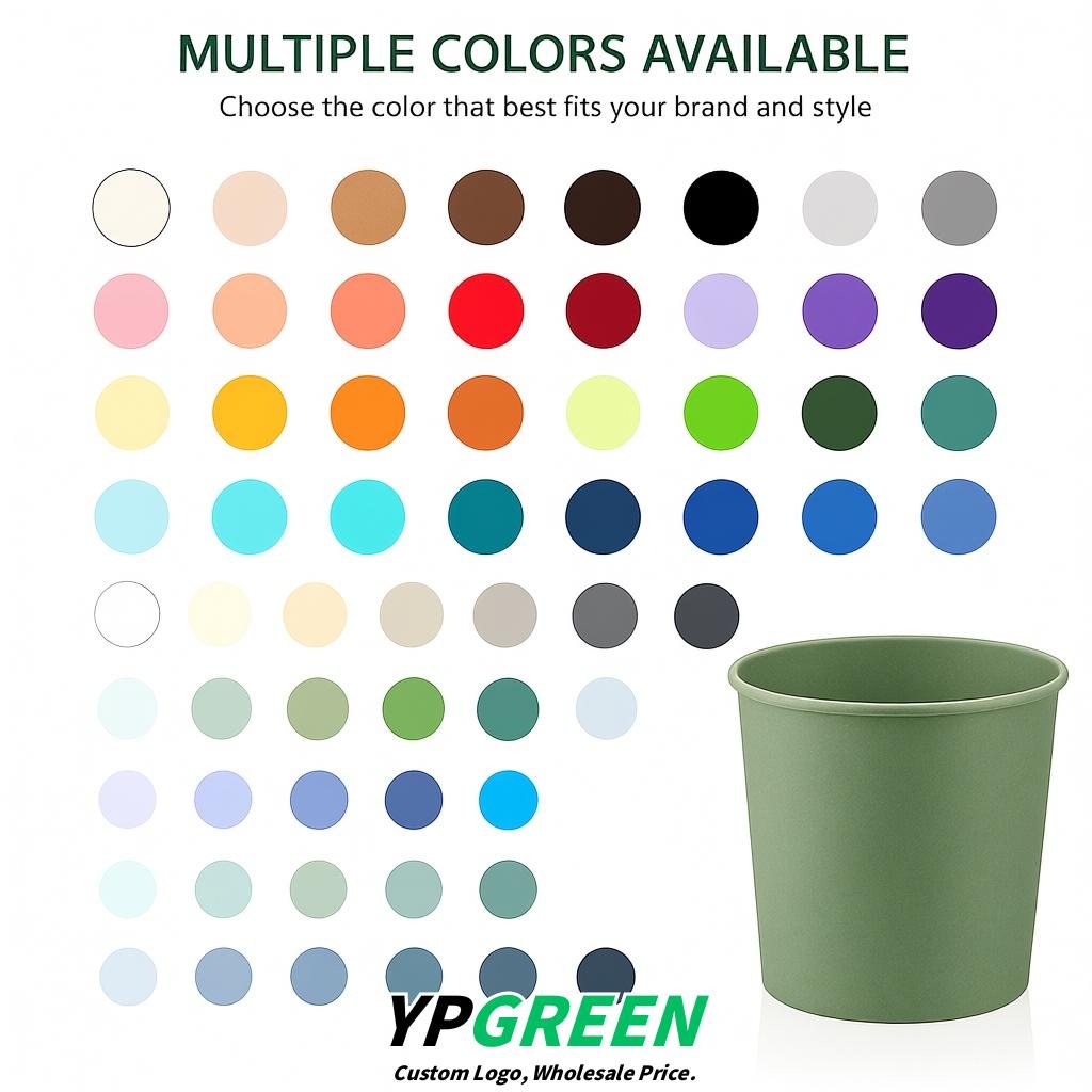 Sage Green 85 oz Paper Buckets 6.9x5.7x6.3 Inches Cardboard Food Container