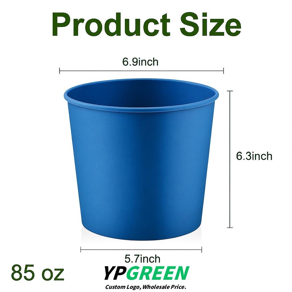 Sapphire 85 oz Paper Buckets 6.9x5.7x6.3 Inches Cardboard Food Container