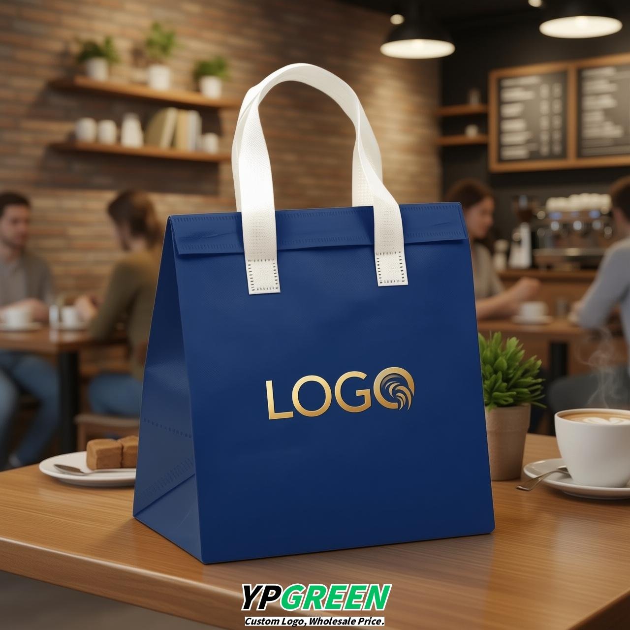 Sapphire 4-Cup insulated take away bags wholesale 9.5 x 9.5 x 6 inches for Hot & Cold Drink Delivery