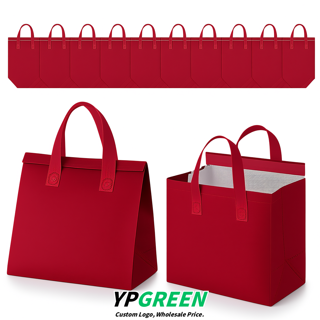 Scarlet 4-Cup insulated take away bags wholesale 9.5 x 9.5 x 6 inches for Hot & Cold Drink Delivery